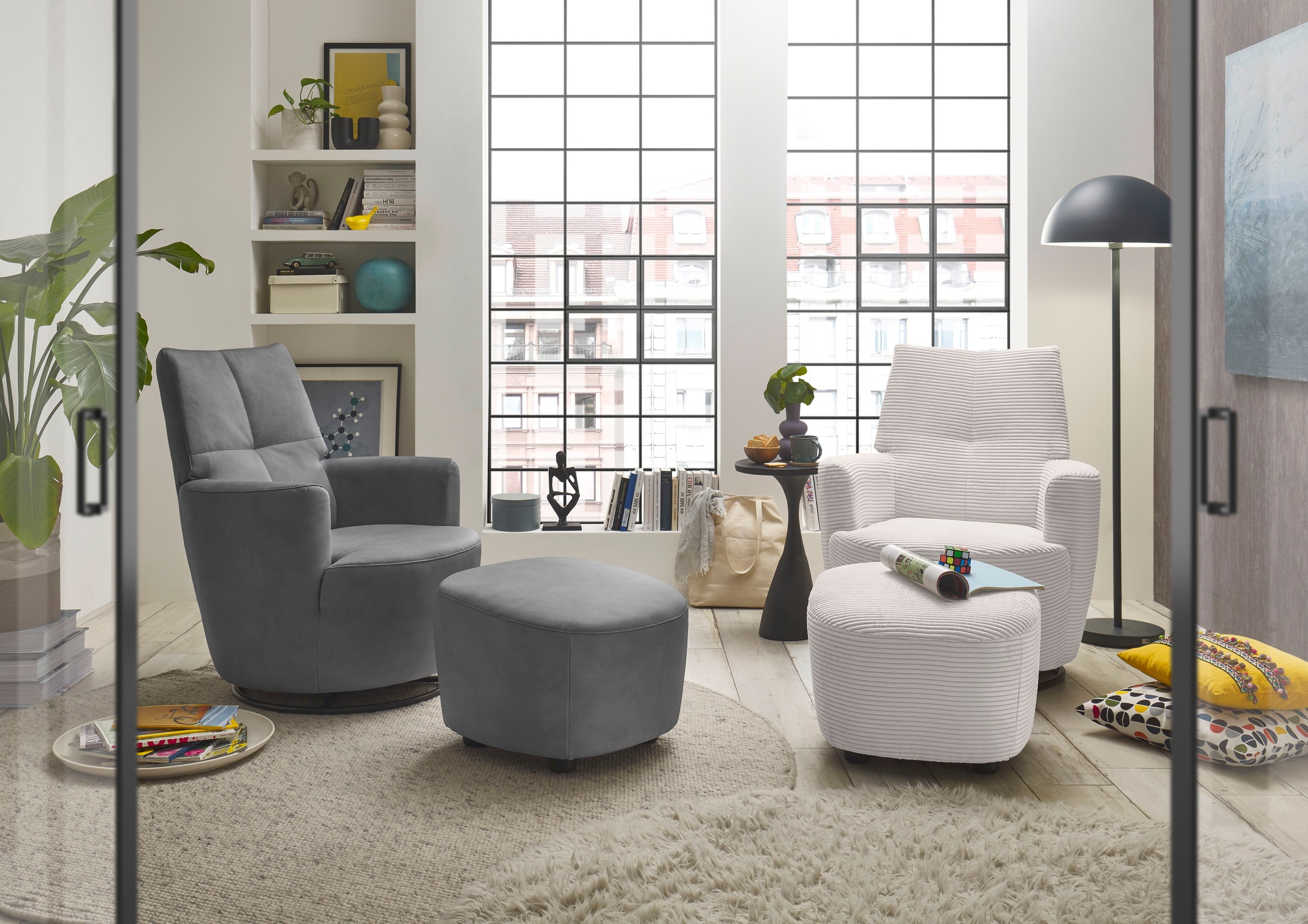 set one by Musterring "SO 1450" Set, mit Dreh- und Wippfunktion, inklusive Hocker