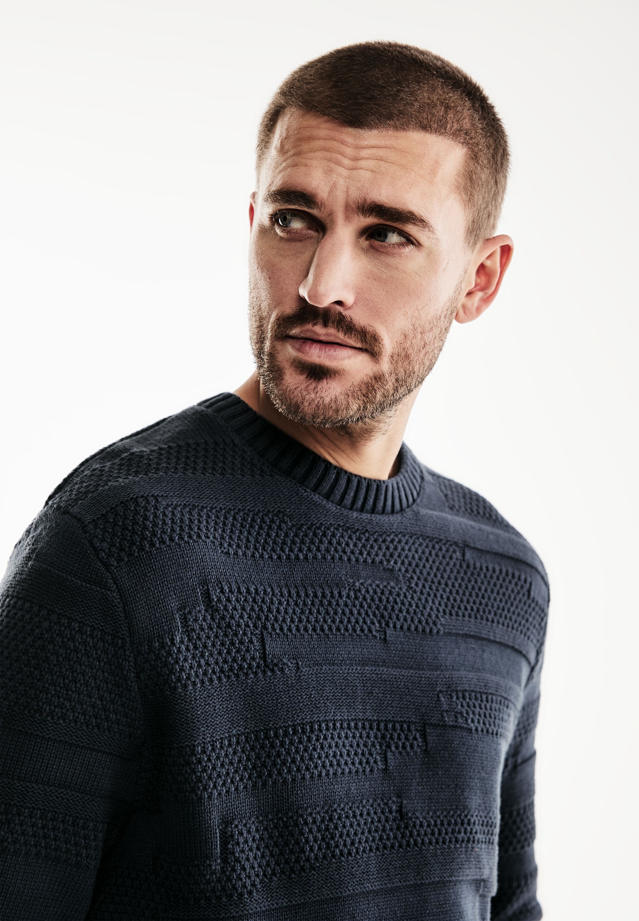 STREET ONE MEN Strickpullover, mit Struktur