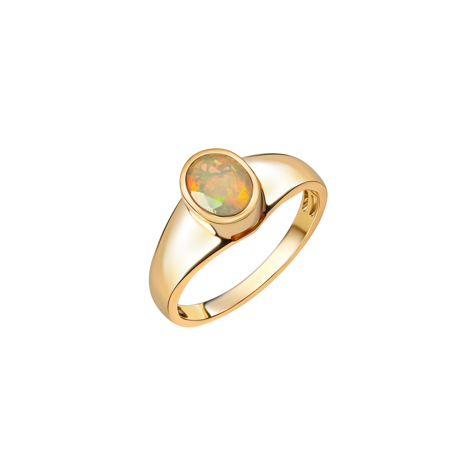 Fingerring »585/- Gelbgold glanz oval Opal«