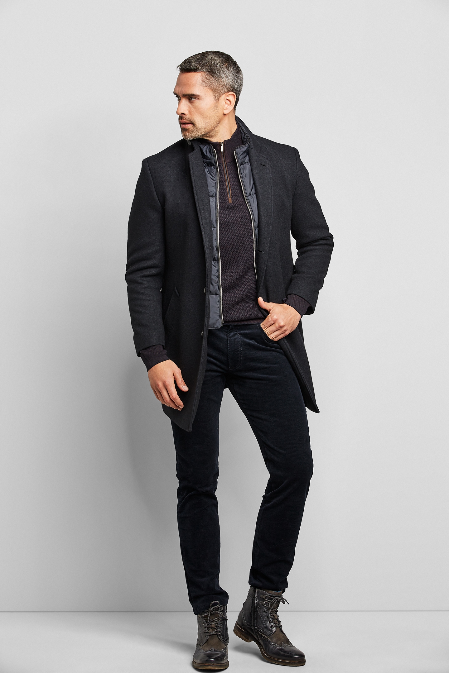 bugatti Kurzmantel, aus recycletem Jersey-Oberstoff