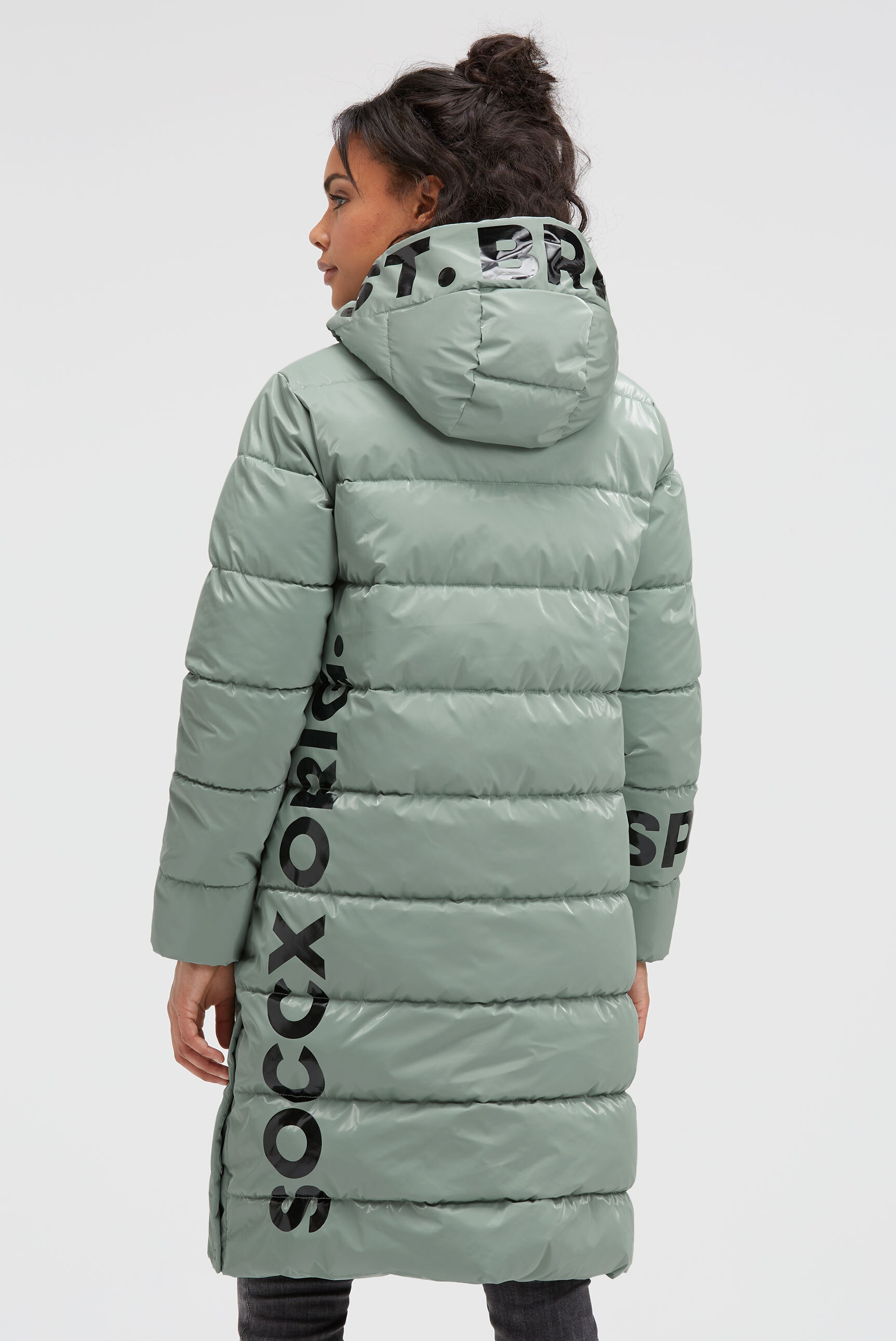 SOCCX Parka mit Kapuze mit Reißverschluss an den Einschubtaschen