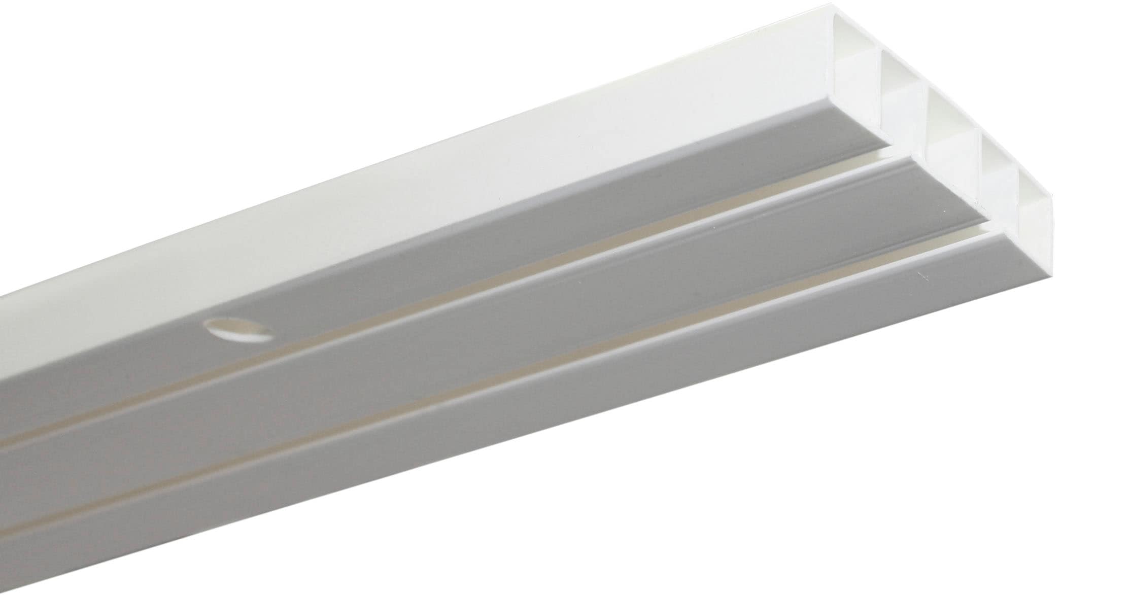 GARDINIA Vorhangschiene »Slim Line«, 2 läufig-läufig, mit Bohren, Deckenmontage, Kunststoff, Aufputzschiene