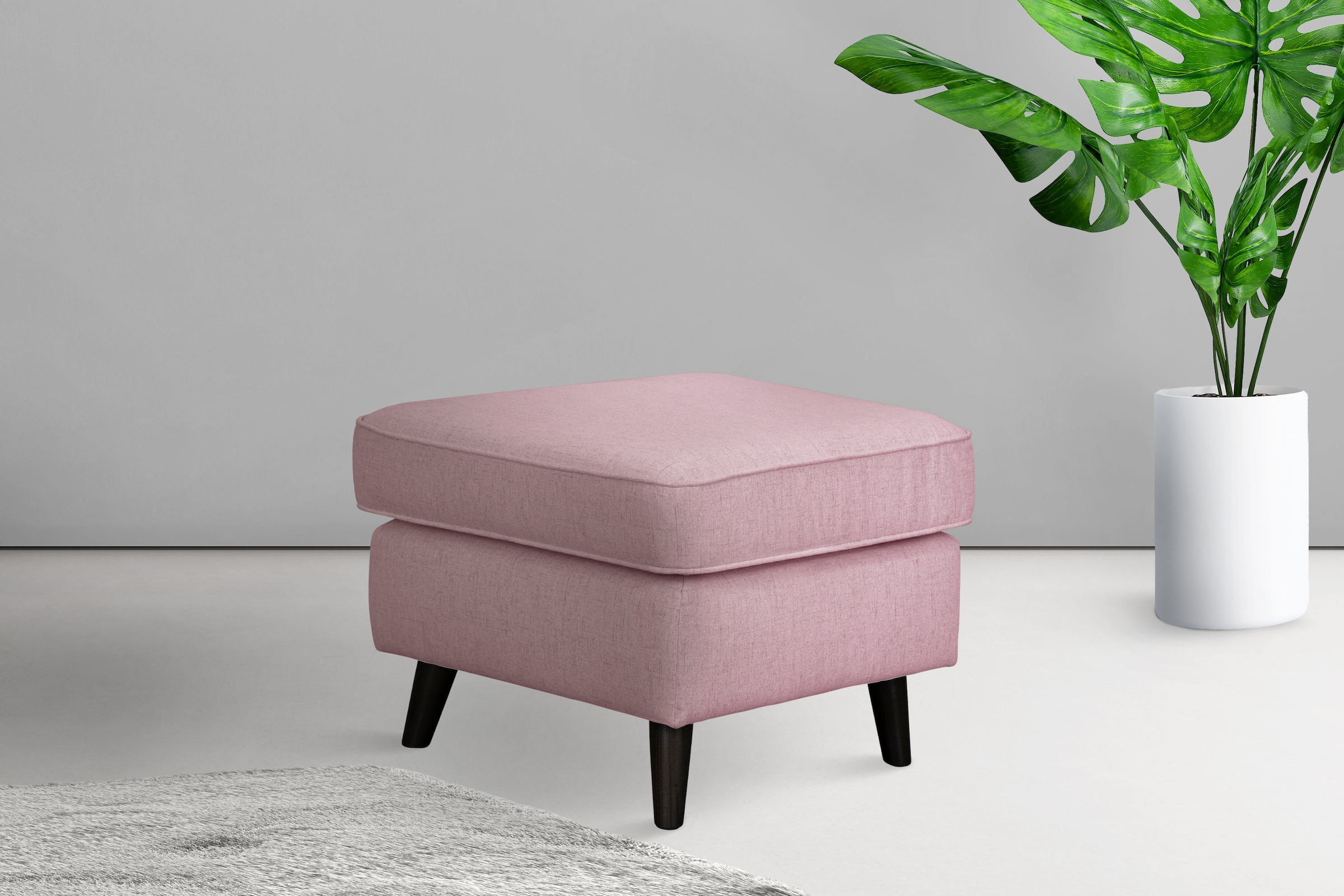 Home affaire Polsterhocker »Polsterhocker CHISTELLE, auch in Bouclé« mit Wellenunterfederung, Maße: B/TH:  57/57/46 cm