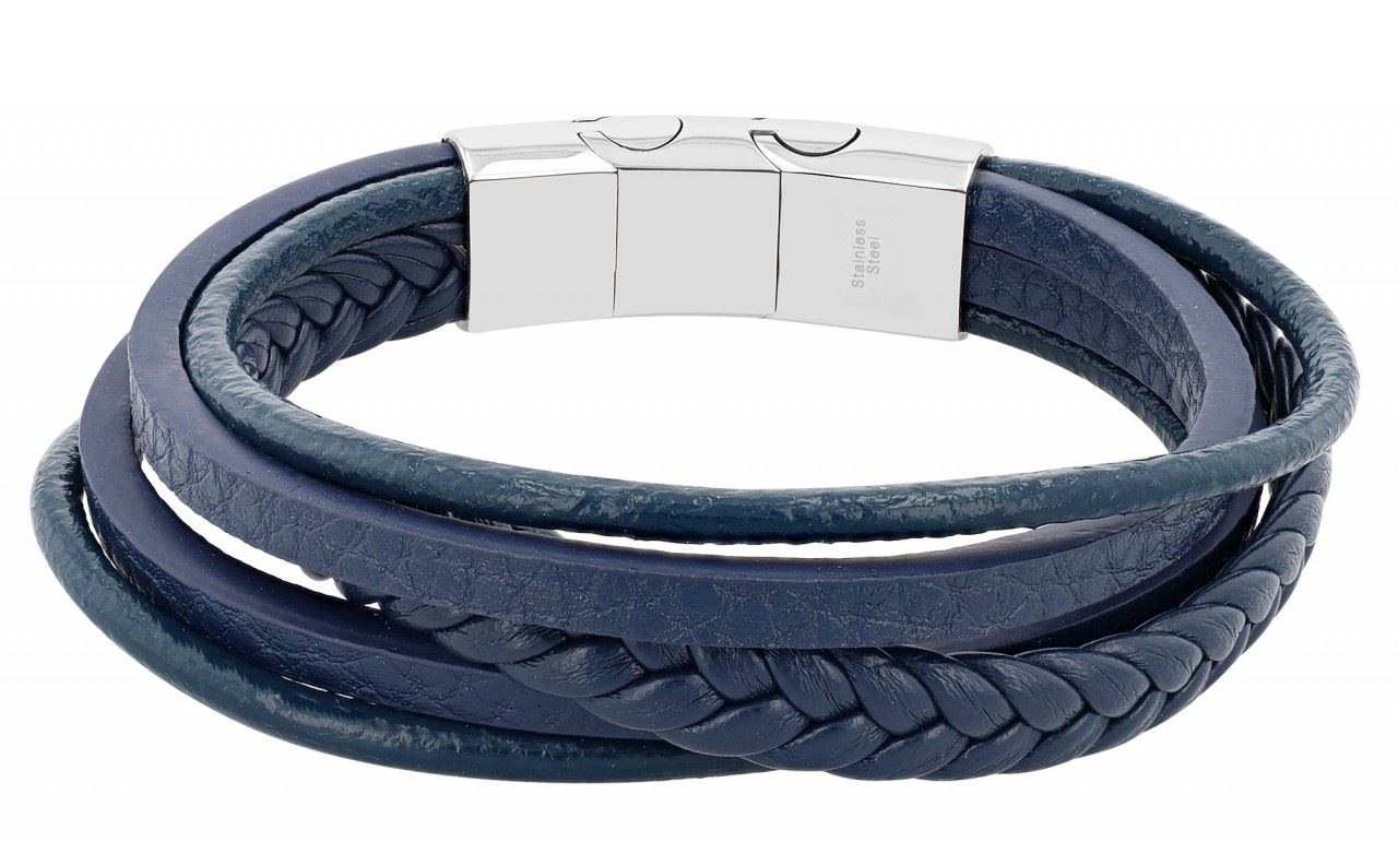 Adelia's Men's Bracelet Stainless Steel Blue Silver 21