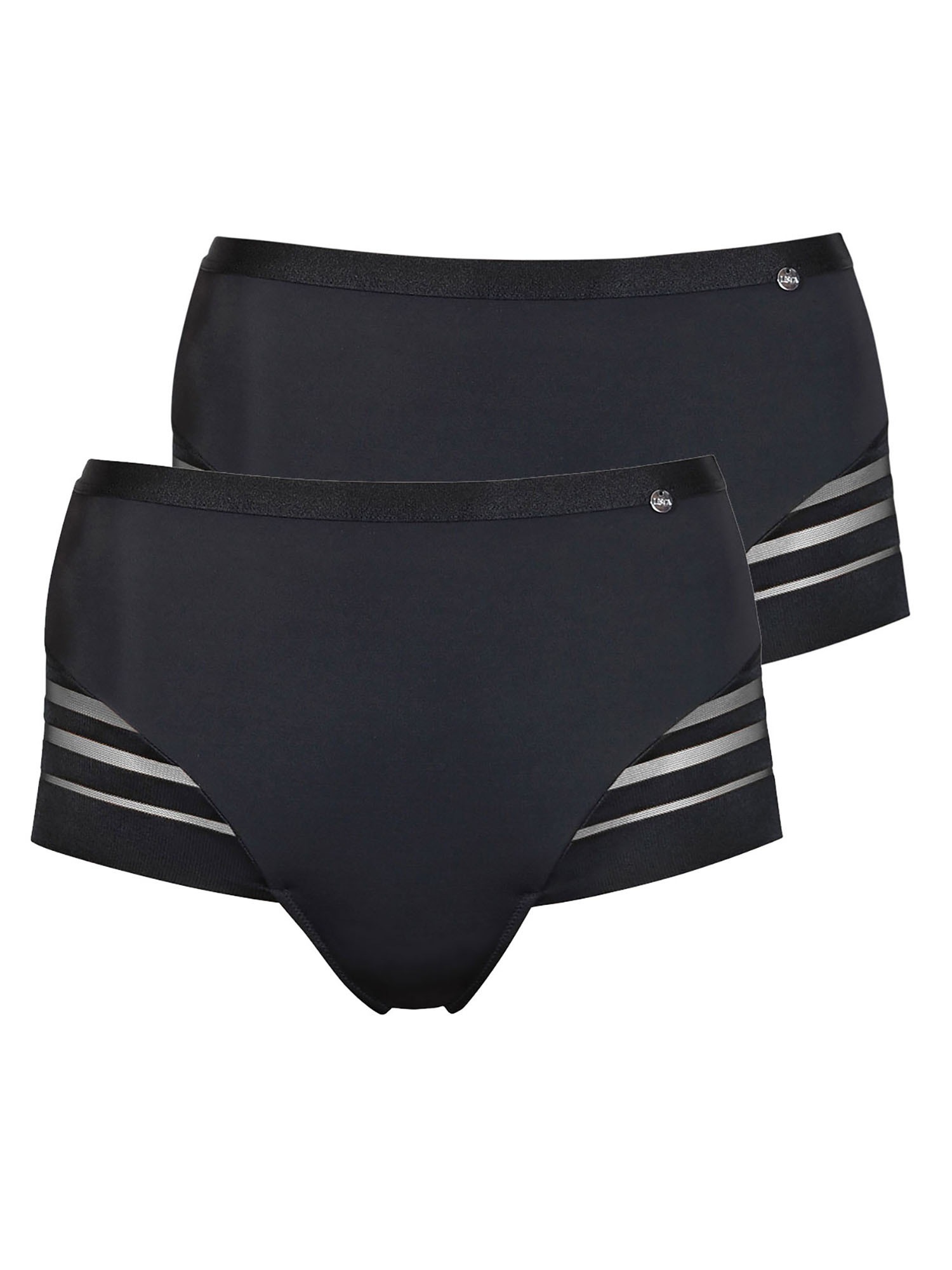 LISCA Damen Taillenslip "2er Pack Damen Taillenslip Alegra", Gr. 44, schwarz, Stoff, Obermaterial: 83% Polyamid PA. 17% Elasthan EL., Unterhosen