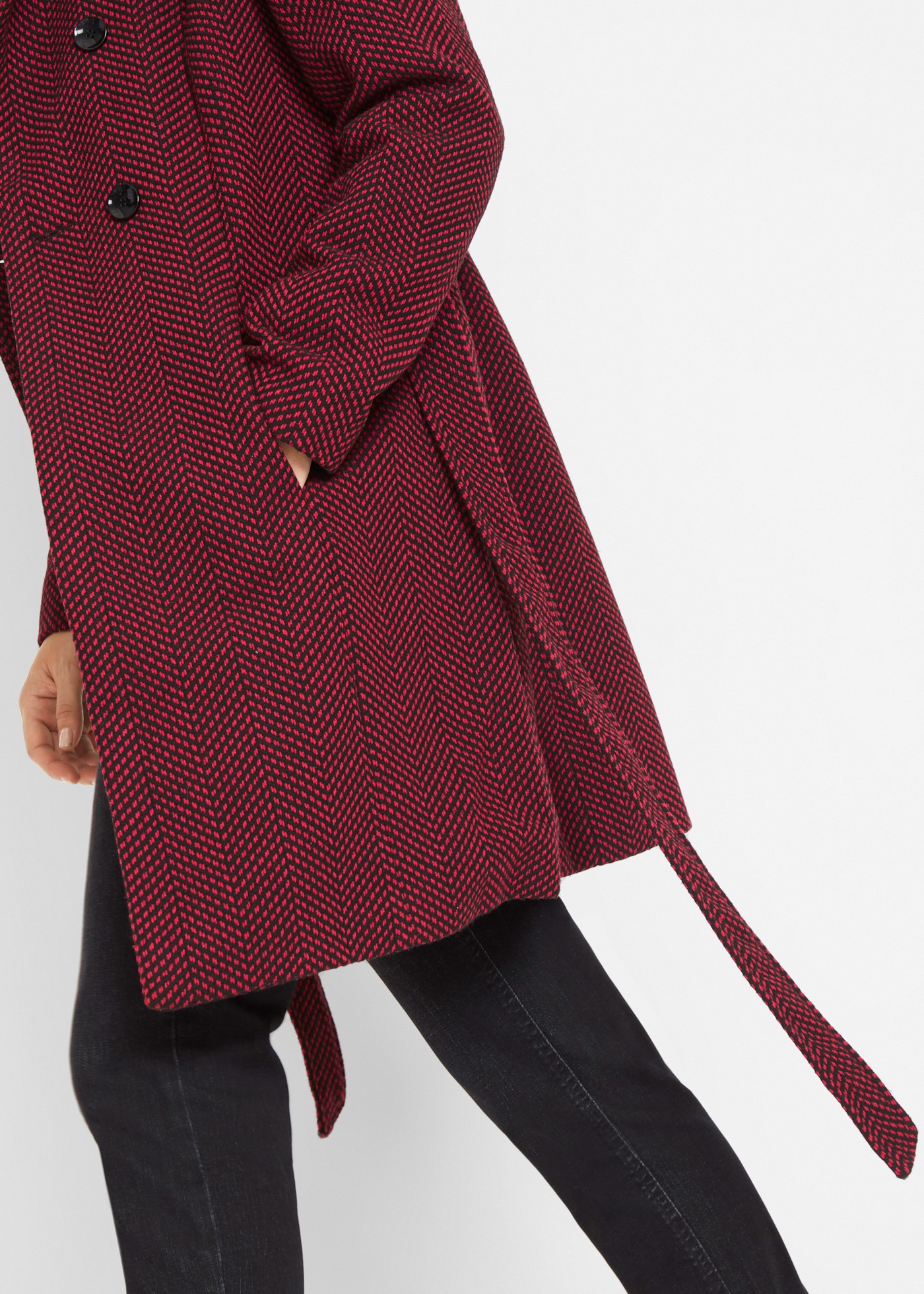 bonprix Outdoorjacke zweireihig, mit großer Kapuze, Loose Fit