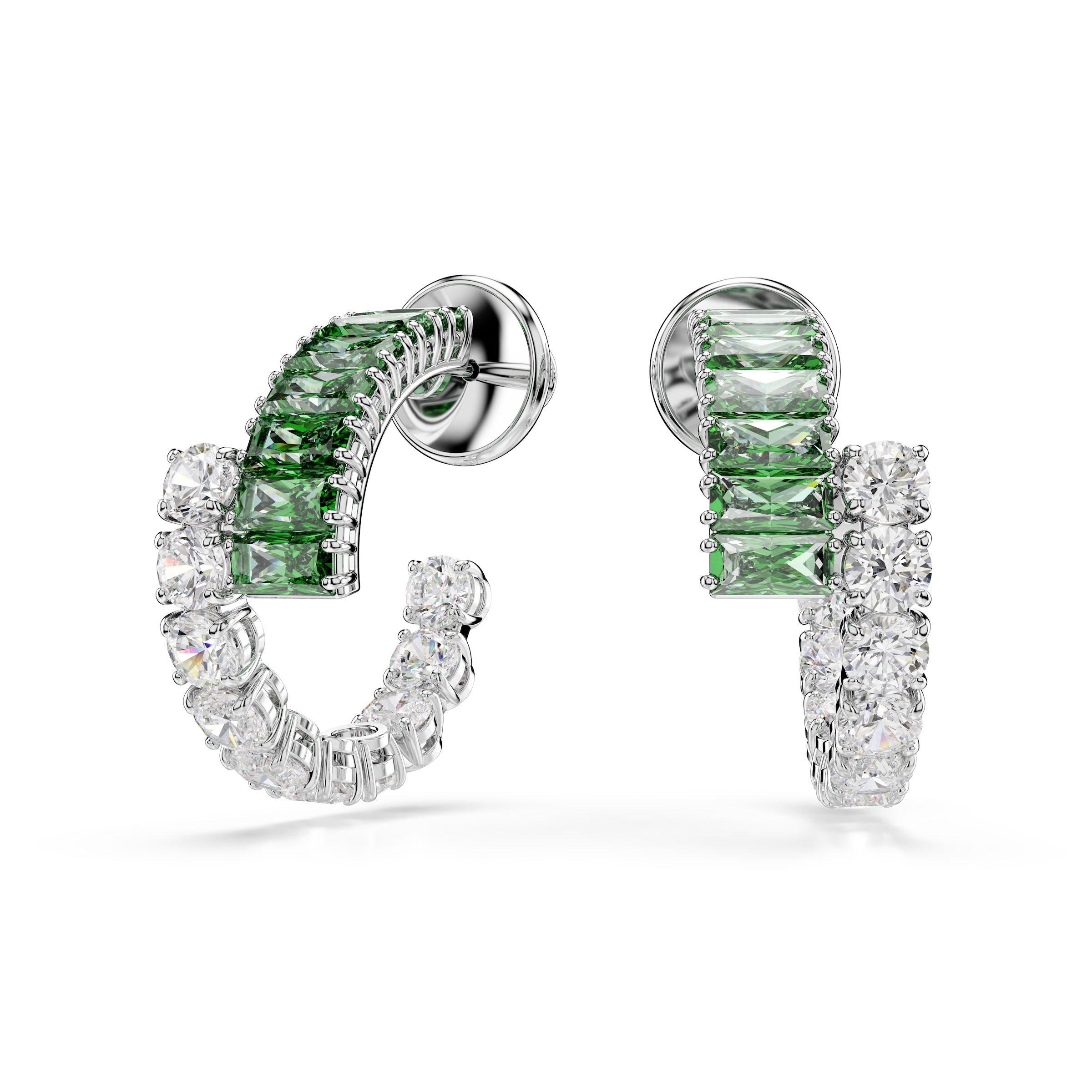 Paar Ohrstecker SWAROVSKI "Schmuck Geschenk Matrix Ohrringe", silber (metallfarben, kristallweiß, kristallweiß), Ohrringe, Damen, Metall, mit Swarovski Kristall, Swarovski Zirkonia (synth.) 9