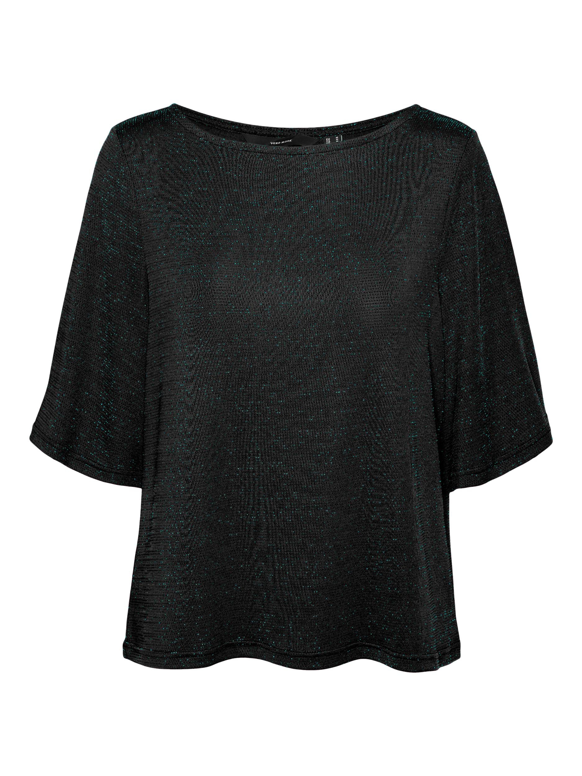 Vero Moda Rundhalsshirt "VMKANVA 2/4 GLITTER TOP JRS", mit Glitzereffekt günstig online kaufen