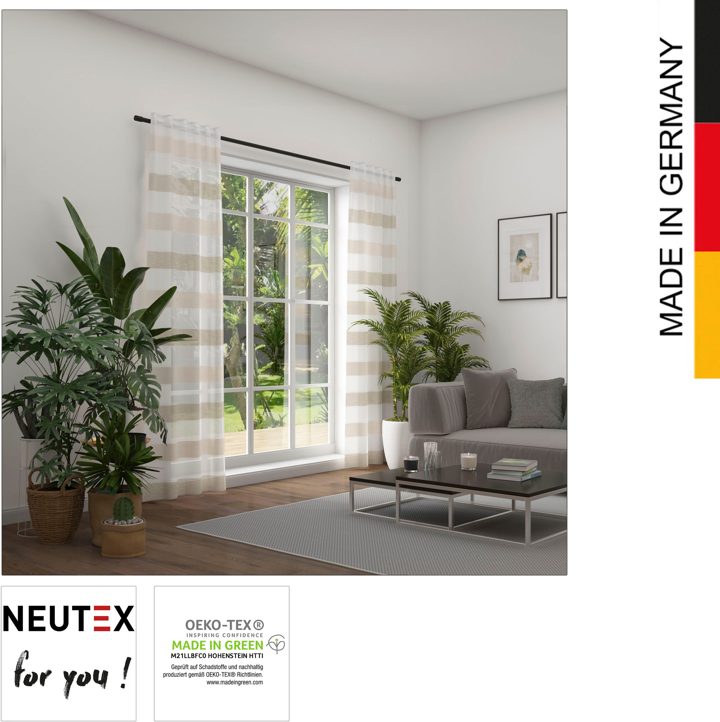 Neutex for you! Vorhang »Allegra«, (1 St.), moderne Streifendessinierung  kaufen | BAUR