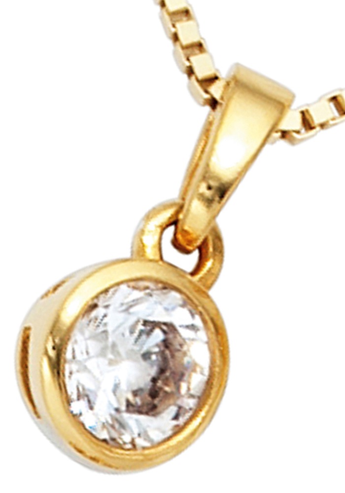 JOBO Kettenanhänger »Anhänger mit Zirkonia«  925 Silber vergoldet