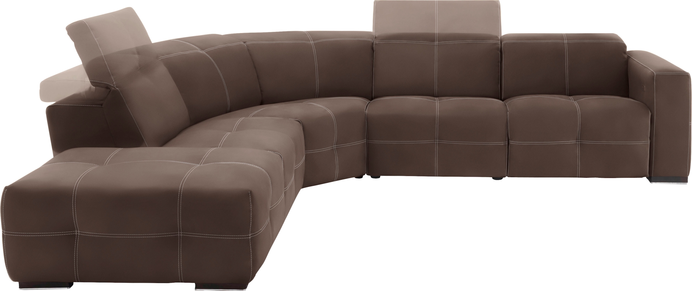 Egoitaliano Ecksofa "Sauvanne, Designsofa der Extraklasse, elegant und bequem, L-Form" wahlweise mit elektrischer Relaxfunktion, Kopfteilverstellung