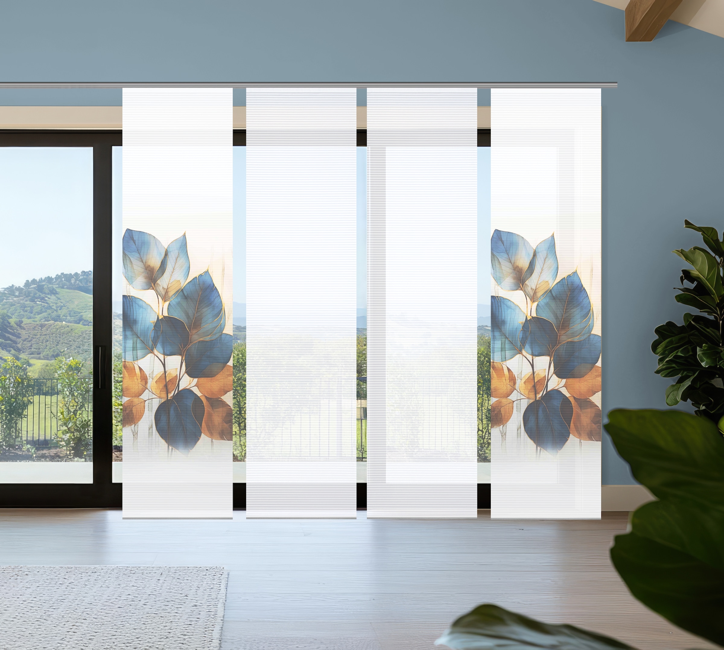 HOME in green Schiebegardine "THALIN" Paneelwagen 4 Stk. tlg. Bambusoptik, günstig online kaufen