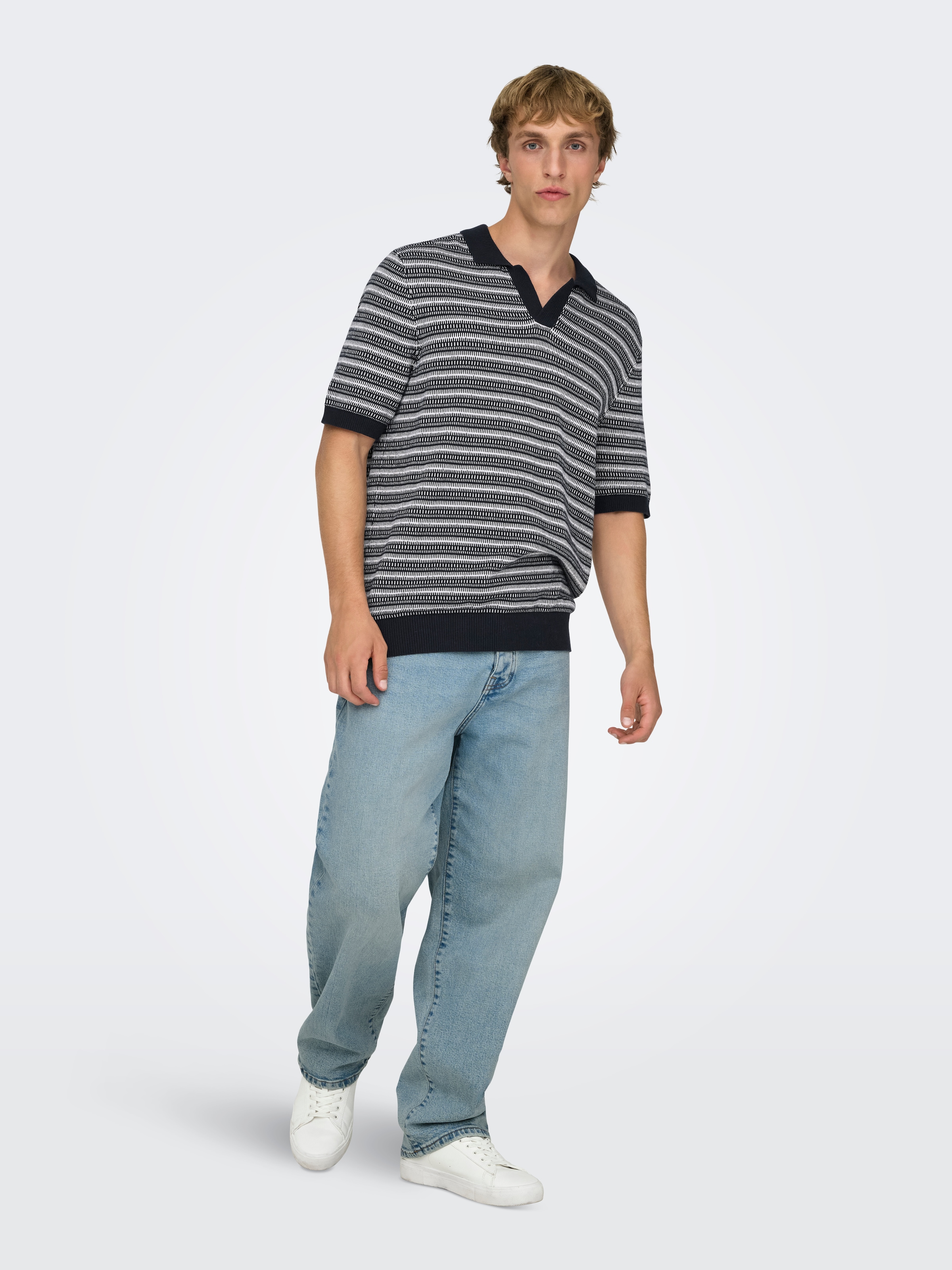 ONLY & SONS Polokragenpullover »ONSTILO REG SS SPLIT NECK KNIT NOOS« Baumwolle, regular fit