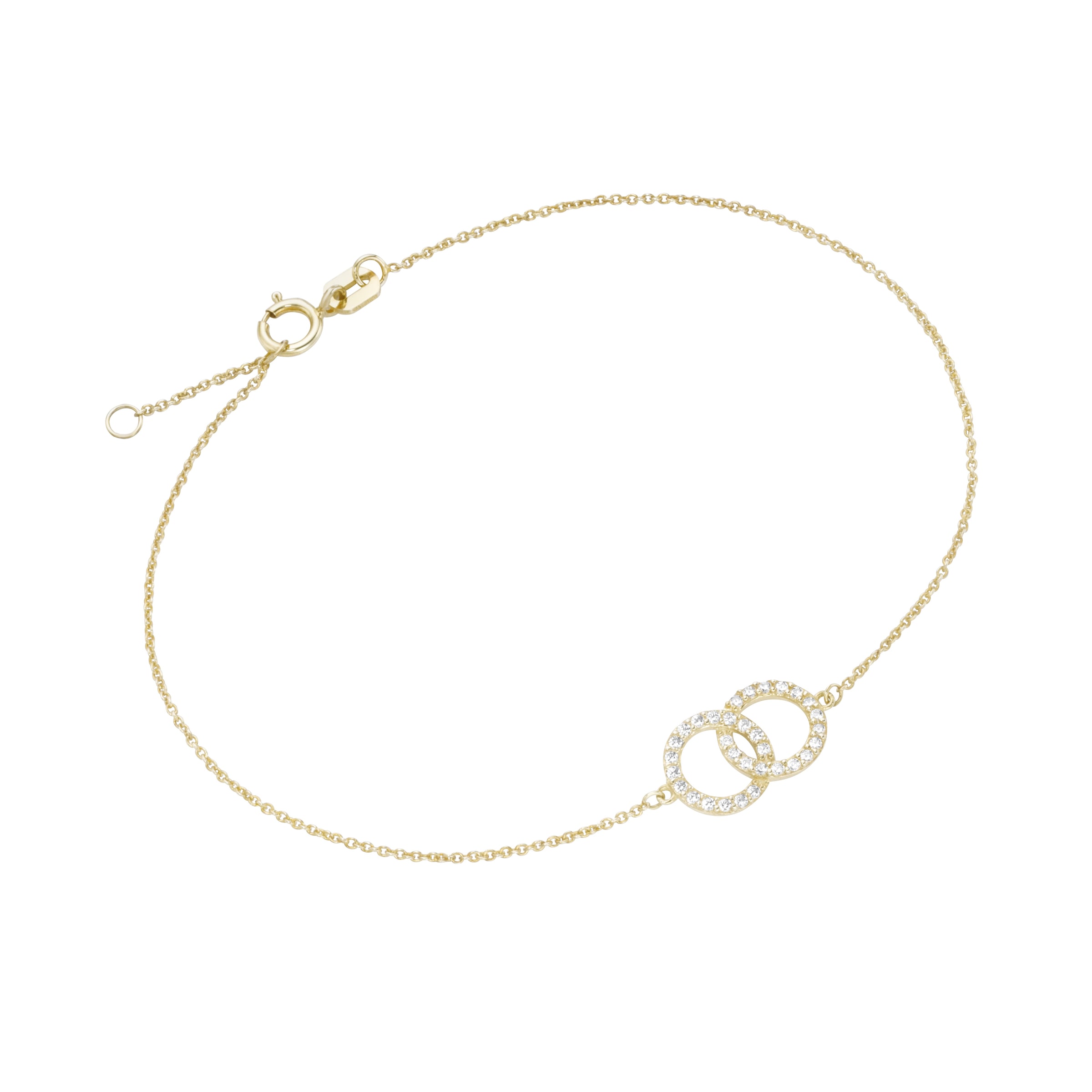Luigi Merano Armband »Mittelteil zwei verschlungene Ringe mit Zirkonia, Gold  375« online bestellen | BAUR