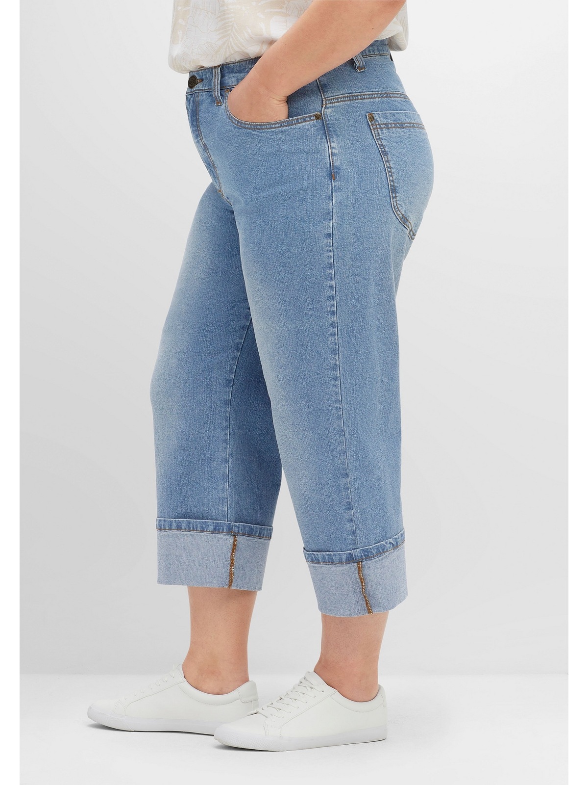 Sheego 3/4-Jeans »Große Größen«, mit weiter Beinform im Dad-Stil