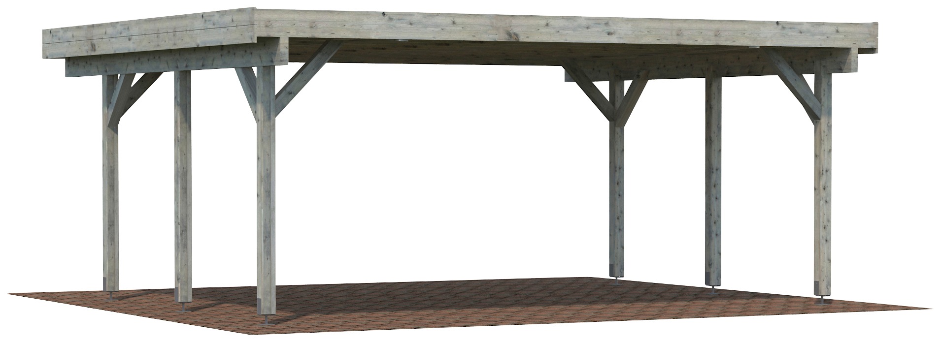 Palmako Doppelcarport »Karl«, Holz, hellgrau