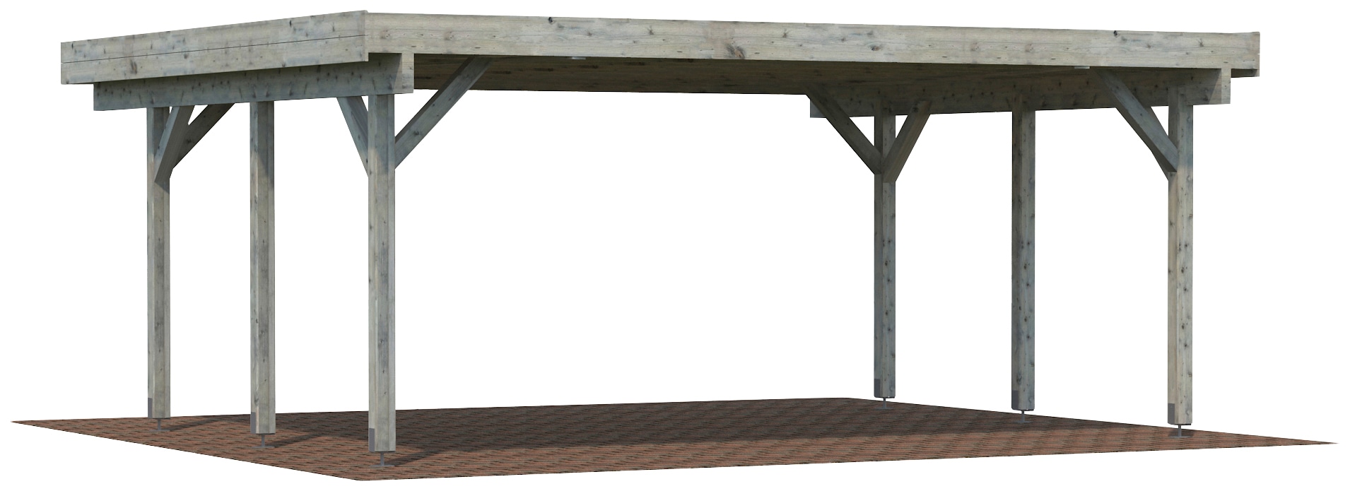Palmako Doppelcarport "Karl" Massivholz hellgrau