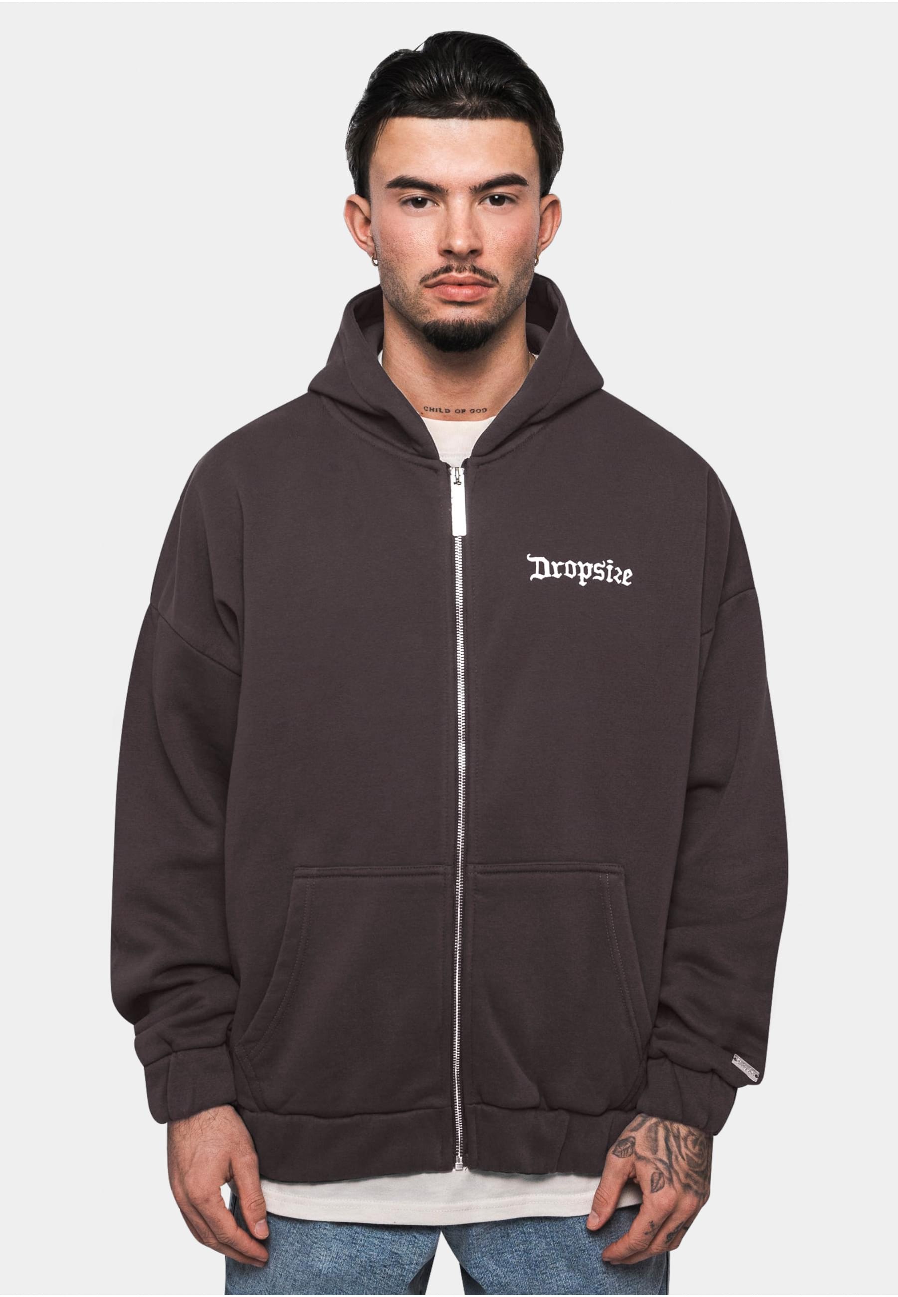 Dropsize Sweatjacke »Dropsize Herren Super Heavy Oversize Blank Zip Hoodie«