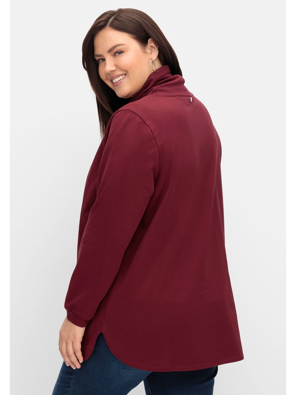 Sheego Sweatshirt »Große Größen«, mit hohem Kragen und Tunnelzug
