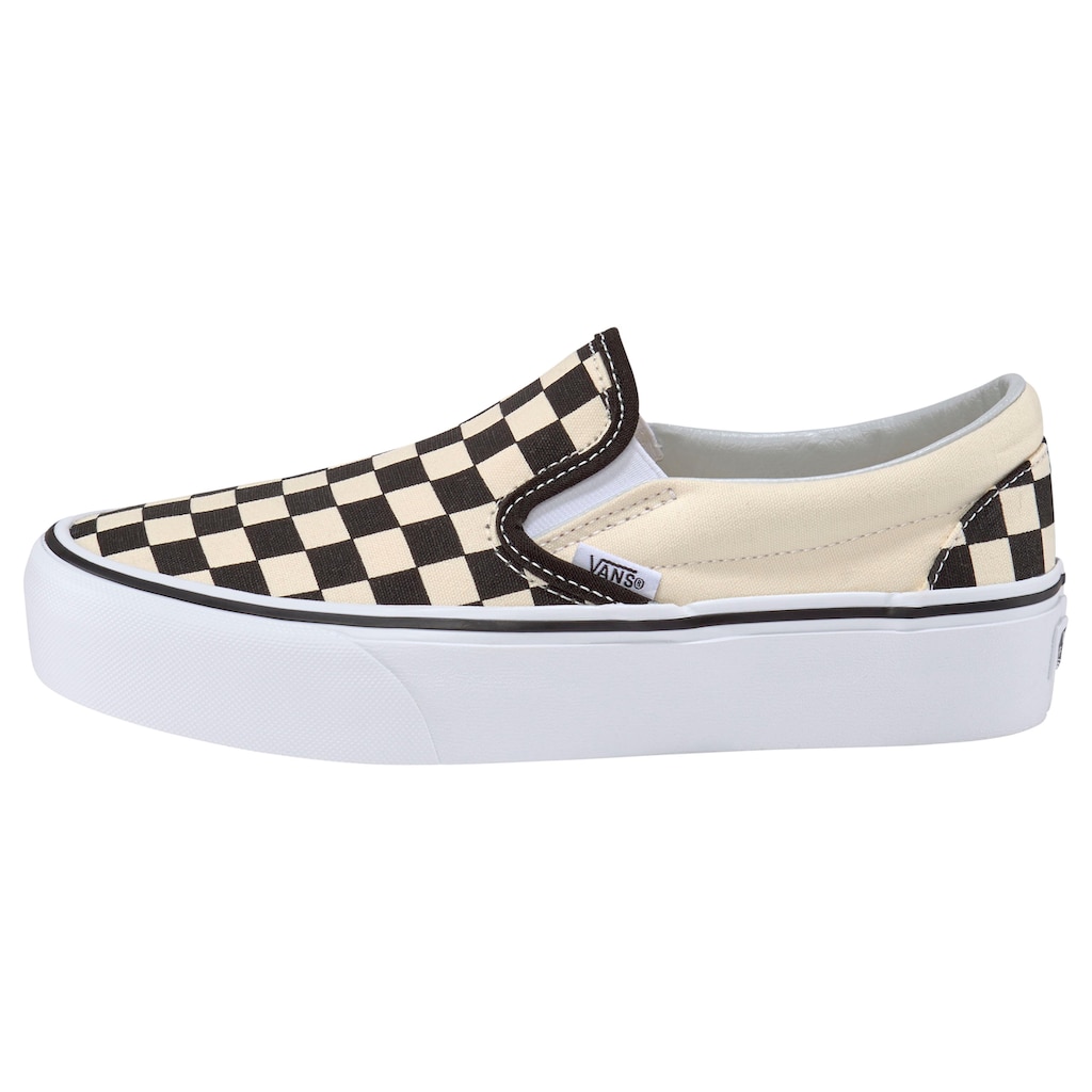 Vans Plateausneaker »Classic Slip-On Platform Checkerboard«, aus textilem Canvas-Material