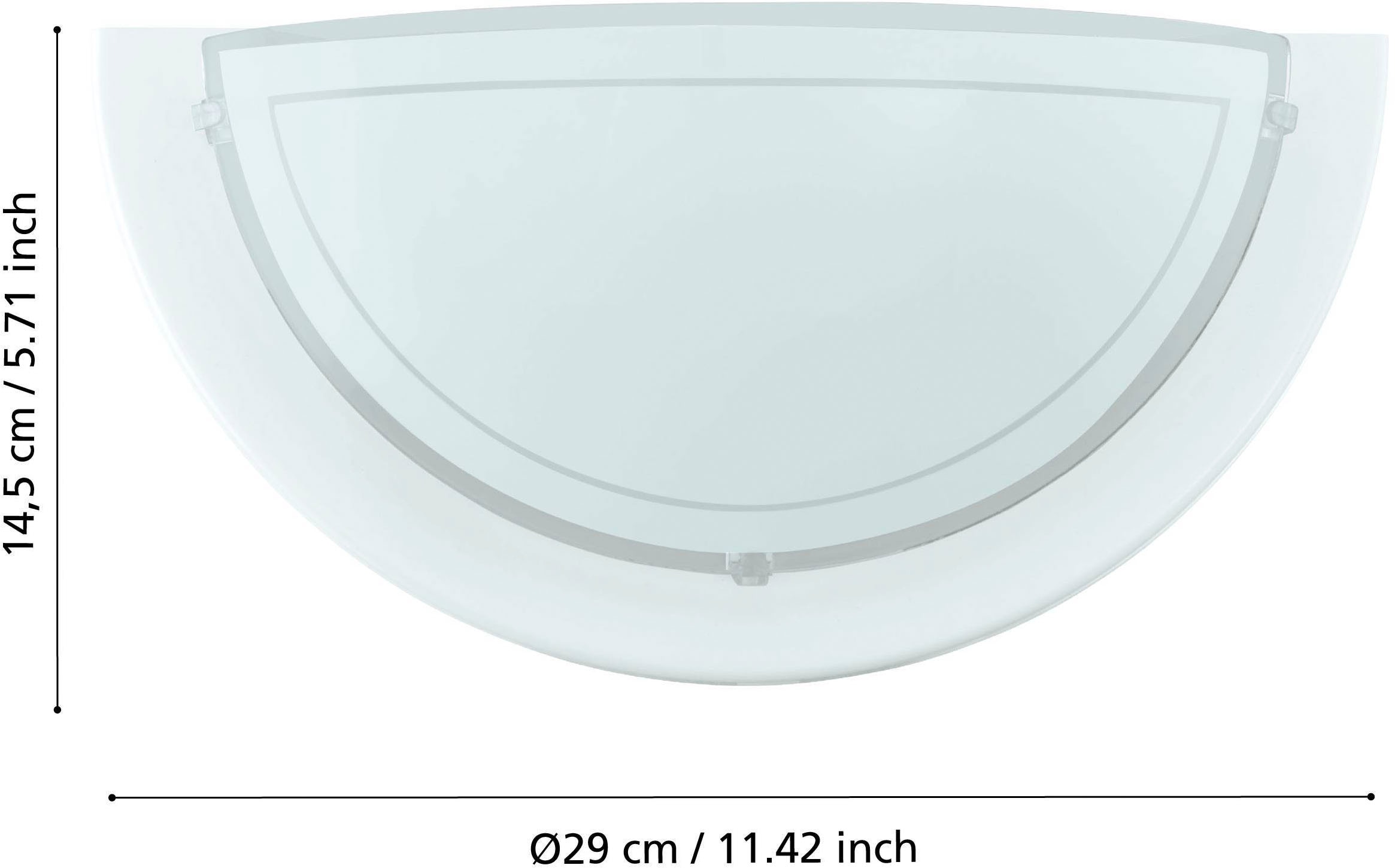 EGLO LED Wandleuchte »PLANET 1 Wandlampe 1 flammig, aus Metall und Glas, Lampe«, 1 flammig, Leuchtmittel E27 | ohne Leuchtmittel, Wandleuchte, Wandbeleuchtung aus Metall und Glas, Lampe, E27 Fassung