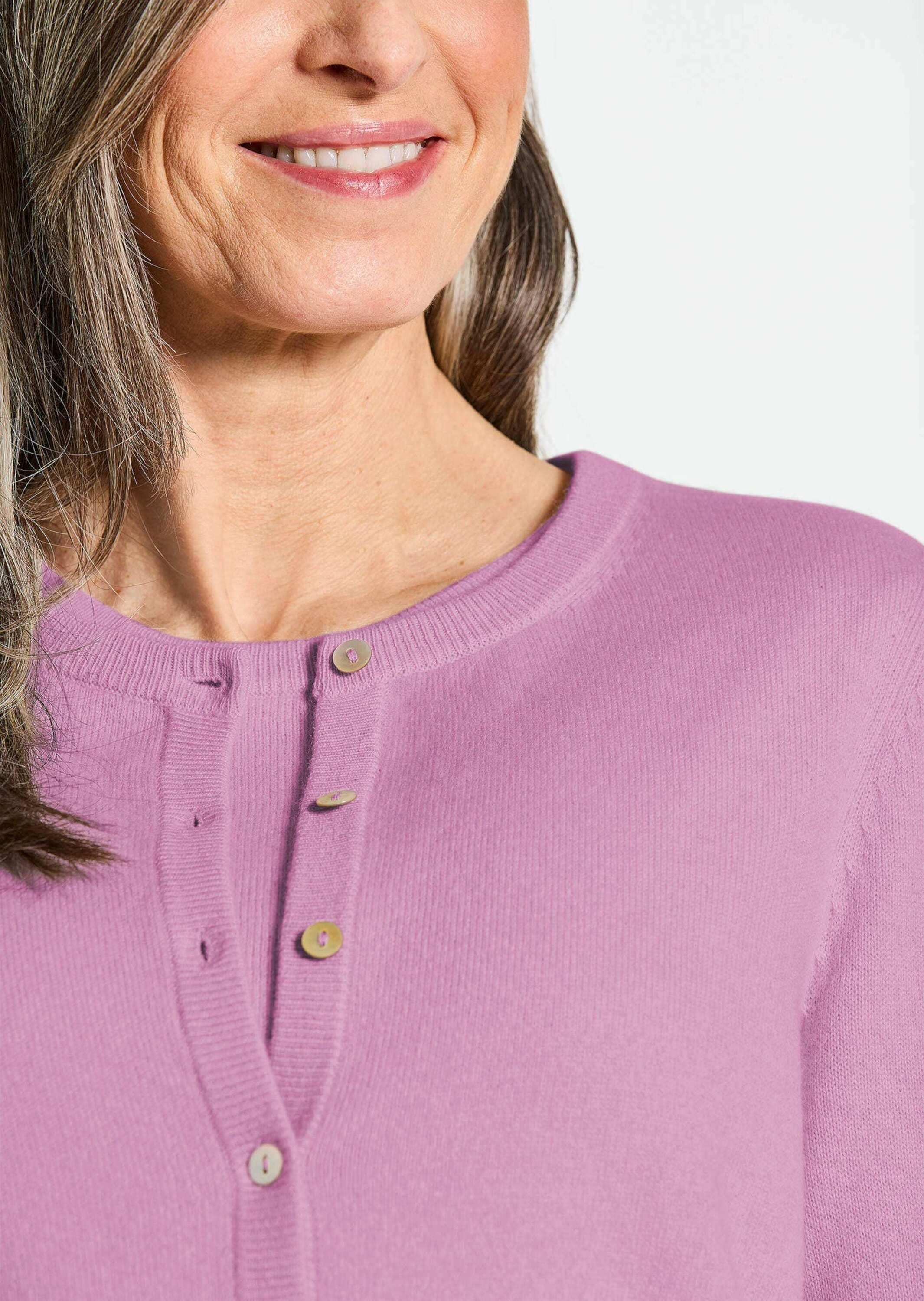 GOLDNER Strickjacke »Kaschmirstrickjacke mit Rundhalsausschnitt Kaschmirstrickjacke mit Rundhalsausschnitt«