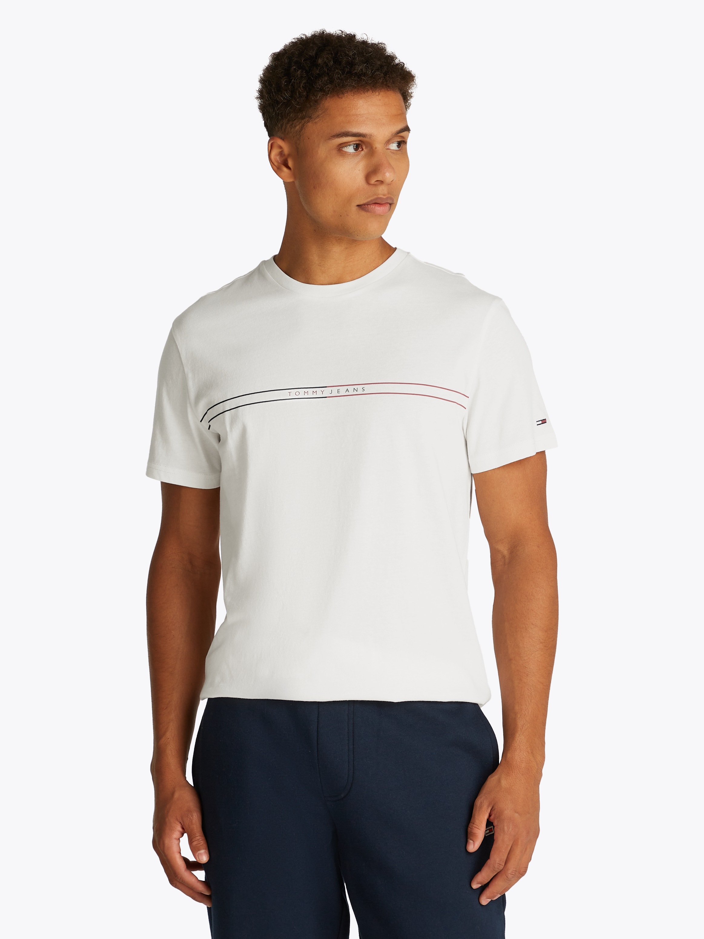 Tommy Jeans Kurzarmshirt "TJM SLIM ENTRY GRAPHIC TEE EXT", Mit Rundhalsauss günstig online kaufen