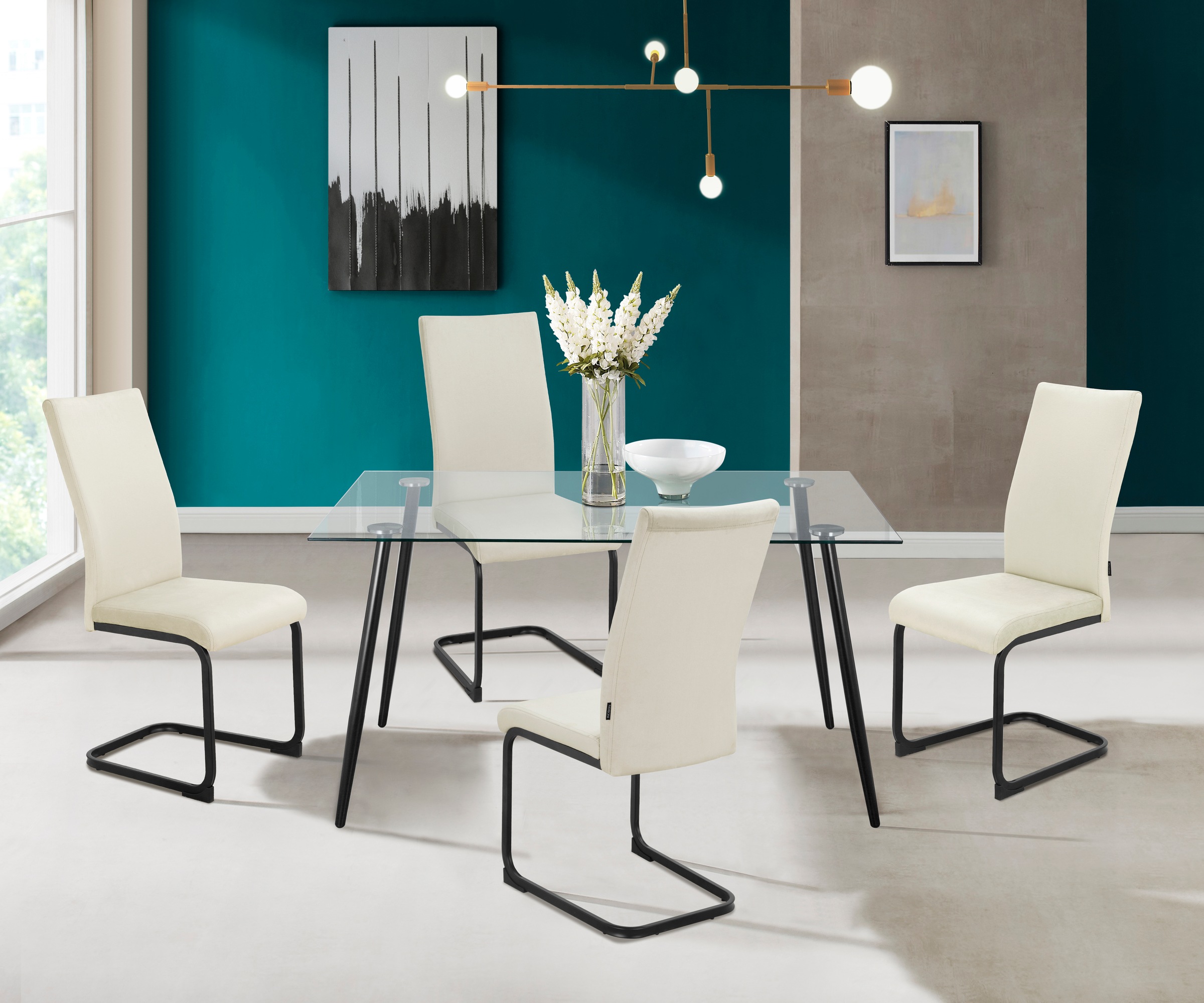 INOSIGN Esszimmerstuhl "Darcel", (Set), 4 St., Veloursstoff, Freischwinger günstig online kaufen