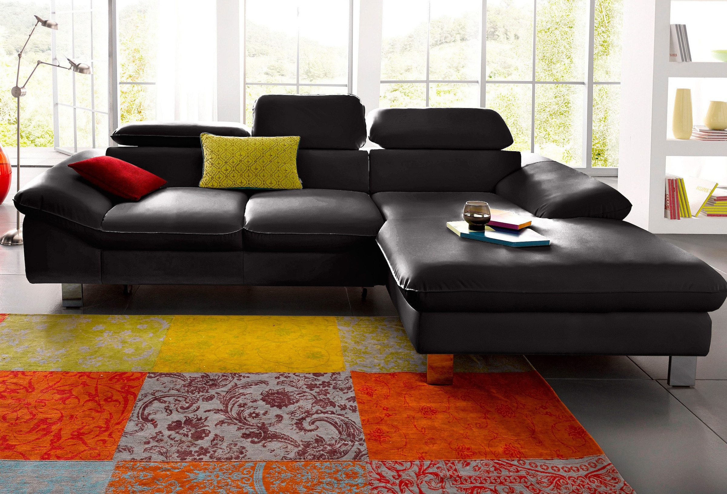 COTTA Ecksofa "Driver L-Form, B:268 cm, moderne Couch mit Wellenunterfederung" Kopfteilverstellung, optional Schlaffunktion & Bettkasten