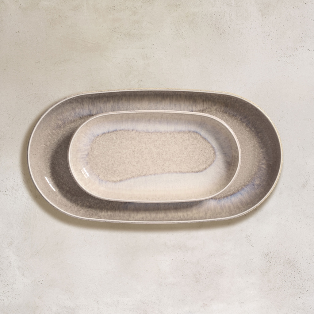 like. by Villeroy & Boch Servierplatte »Servierplatte Perlemor Sand 34,2 x 18,1 cm beige« Spülmaschinengeeignet, Mikrowellengeeignet