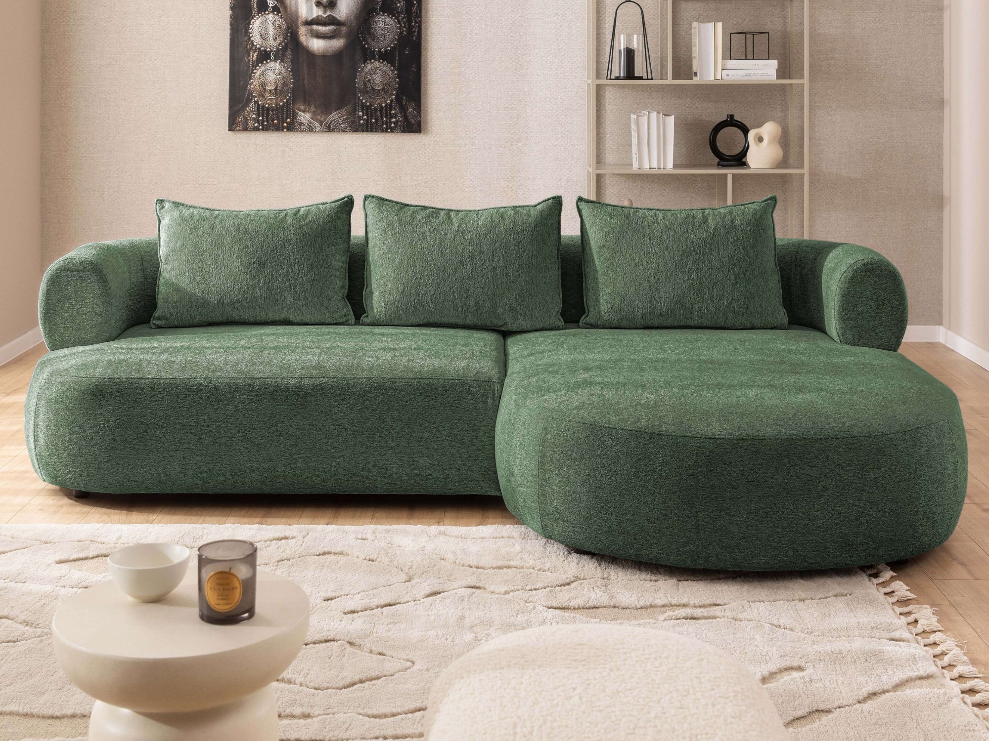 Home affaire Ecksofa "LUSSAC L-Form Design-Sofa mit Zierkissen, Maße B/T/H: günstig online kaufen