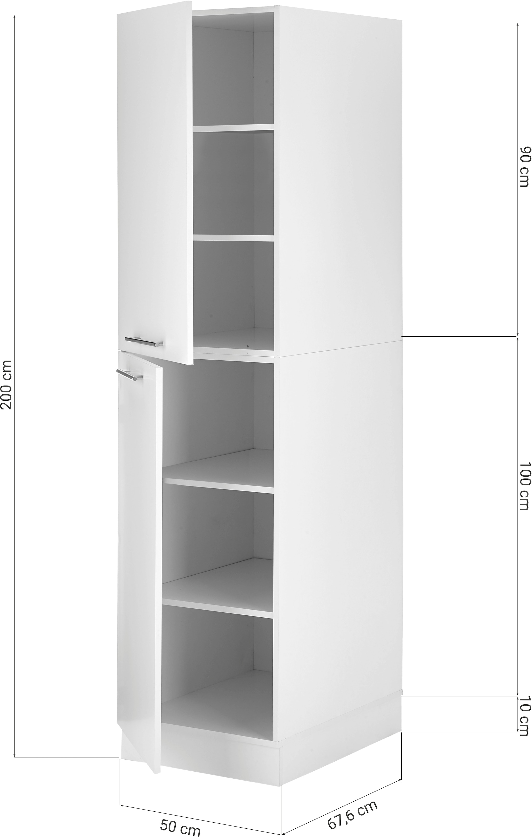 RESPEKTA Hochschrank »Clara«, (H x B x T) 200 x 50 x 67,6 cm
