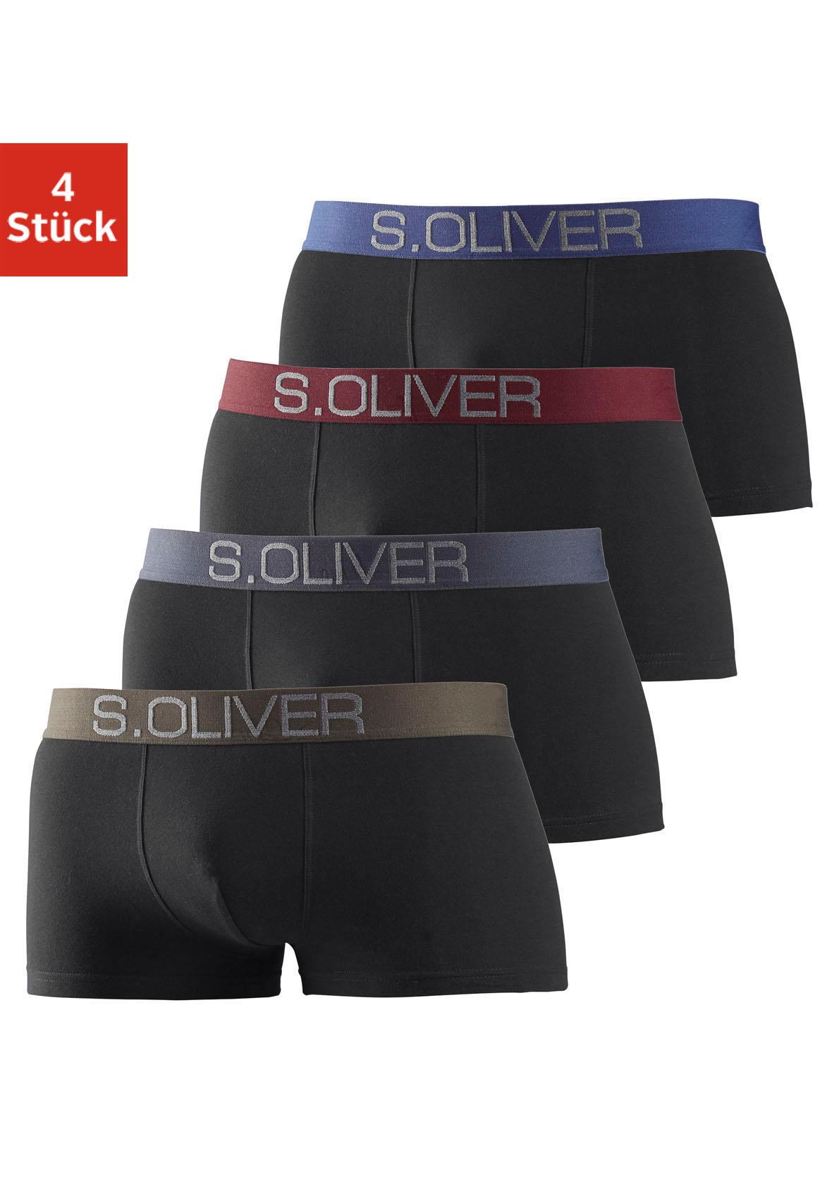 s.Oliver Hipster Packung, 4 Stk. knapp sitzende Boxershorts für Herren aus Baumwoll-Mix
