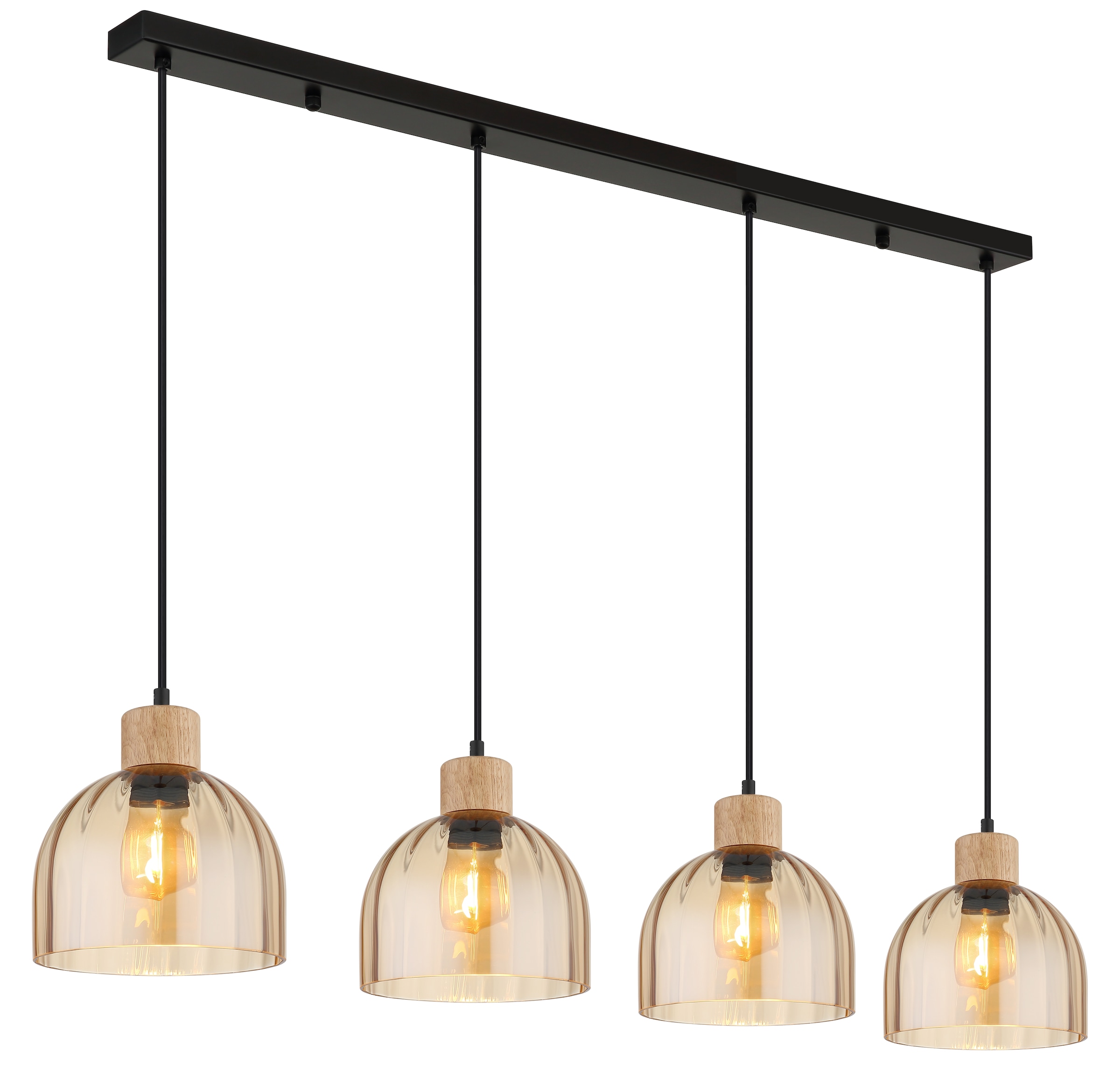GLOBO LIGHTING Hängeleuchte »SWANSON« E27 1 Stk. Hängeleuchte mit Glas amber, warmes Licht, stilvoll elegant