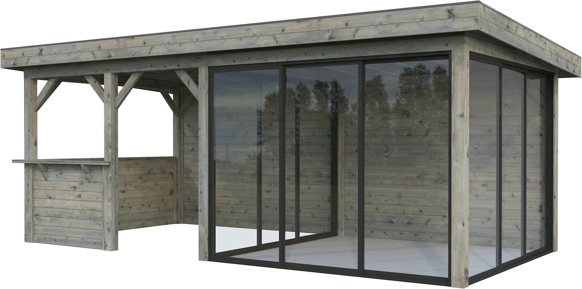 Palmako Gartenhaus »Lenna 16,6 m², Set 408 Slide«