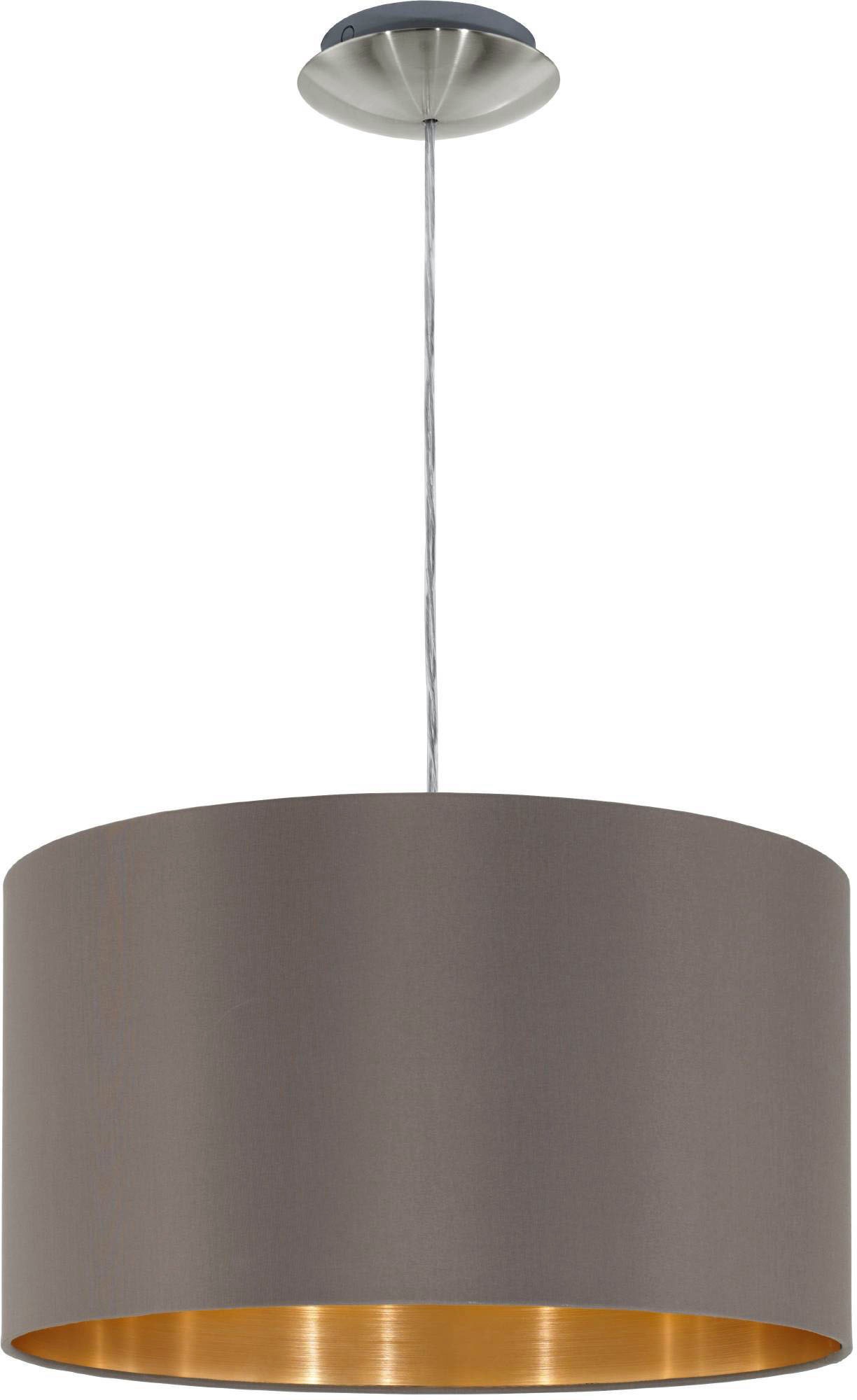 EGLO Pendelleuchte »MASERLO«, 1 flammig, Leuchtmittel E27 | ohne Leuchtmittel, Textil Hängeleuchte, cappuccino-gold, Lampenschirm, E27, Ø 38 cm