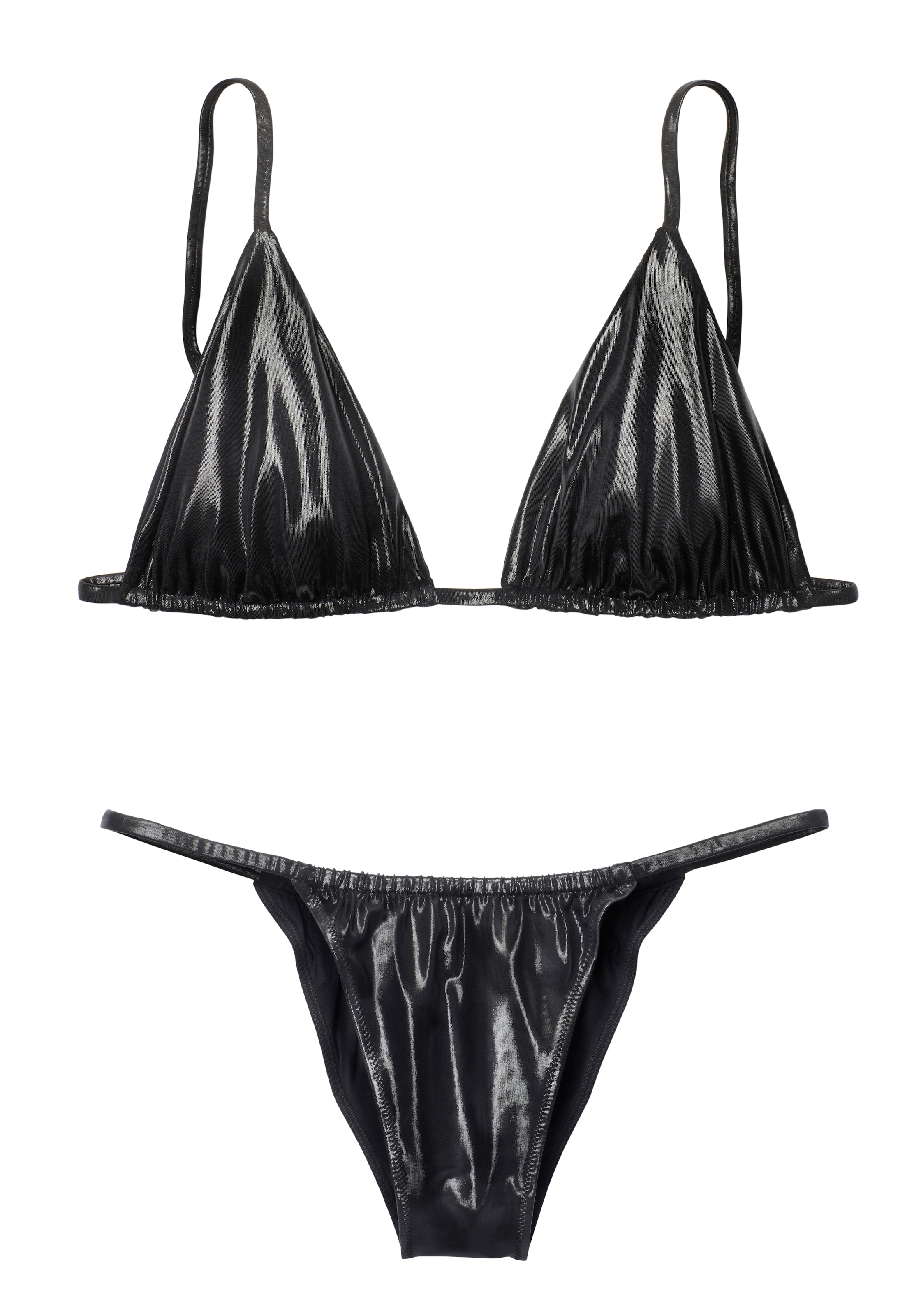 petite fleur gold by Lascana Set: Bralette-BH »glänzendes Material in Lederoptik« Set,  sexy Dessous Set, sexy Unterwäsche, Reizwäsche Damen