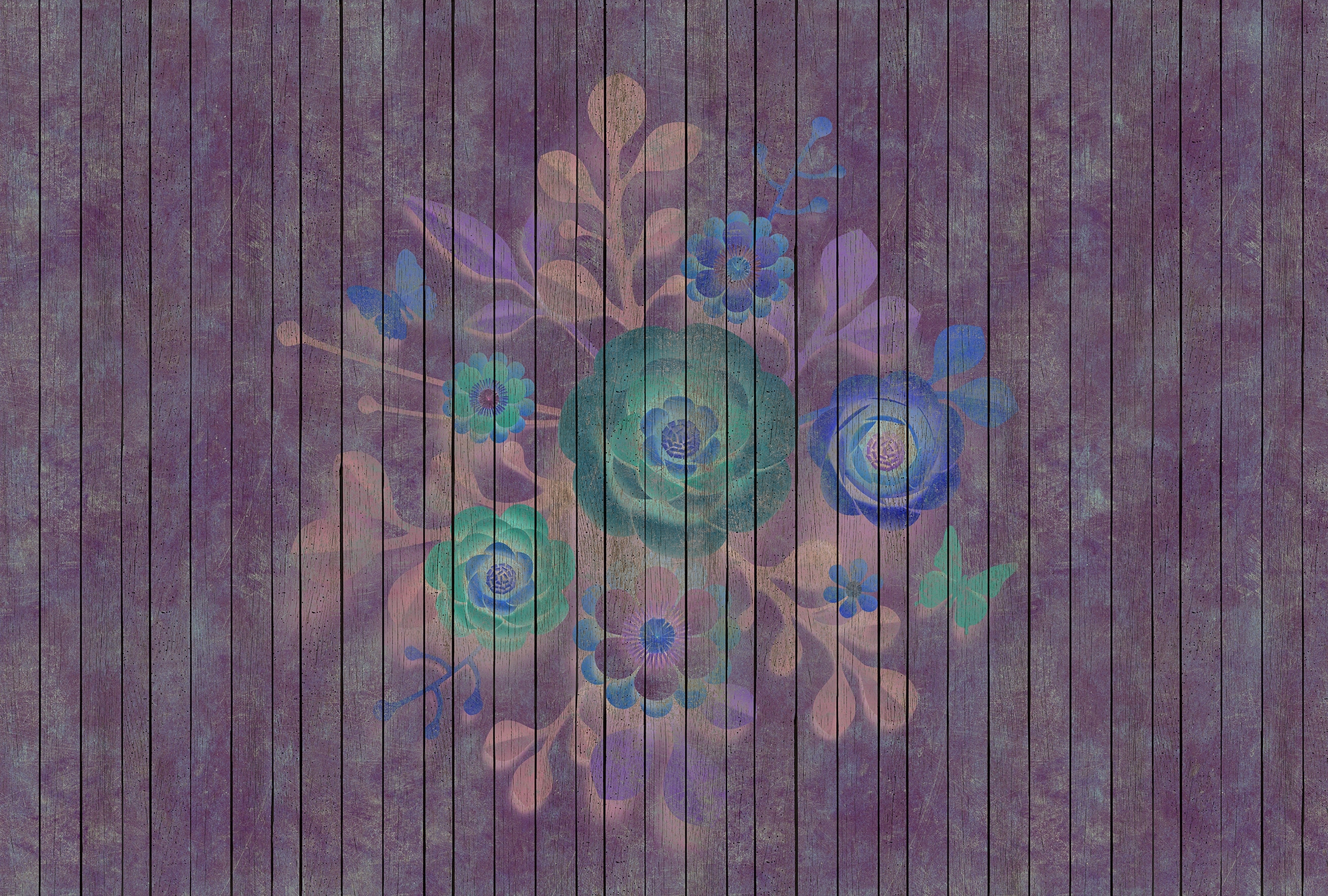 living walls Fototapete "Walls by Patel Spray Bouquet 1" glatt Vlies, Wand, Schräge