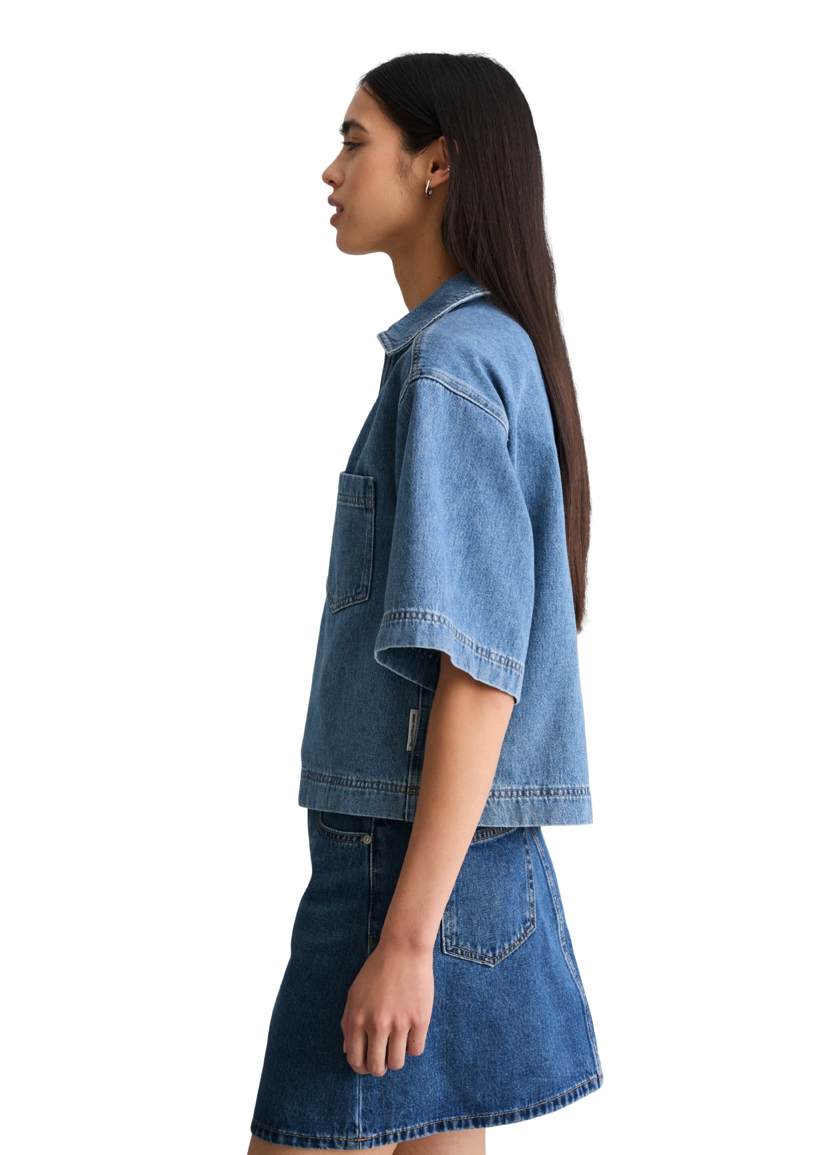 Marc O'Polo DENIM Kurzarmbluse »aus reinem Organic Cotton«