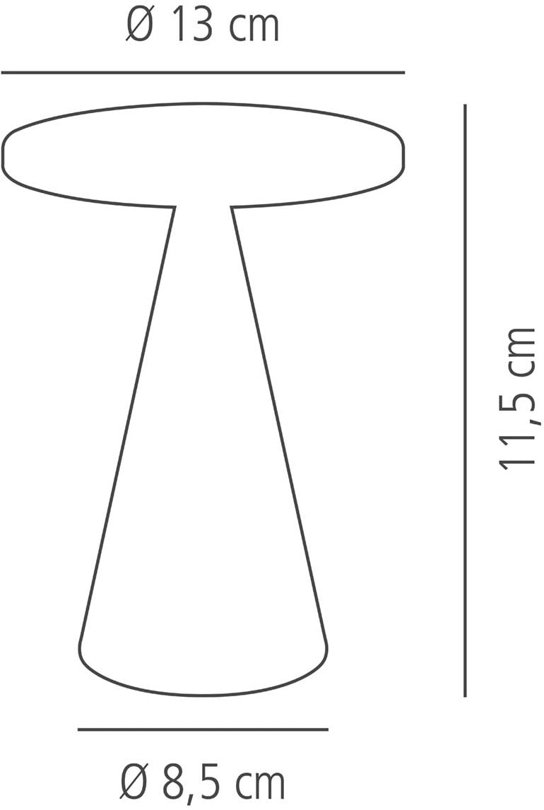APS LED Tischleuchte »Akku-Tischleuchte "CONE MINI", Höhe 11,5 cm«, 1 flammig, Leuchtmittel LED-Modul | LED fest integriert, inkl. Ladestation, USB-Ladekabel und Fernbedienung