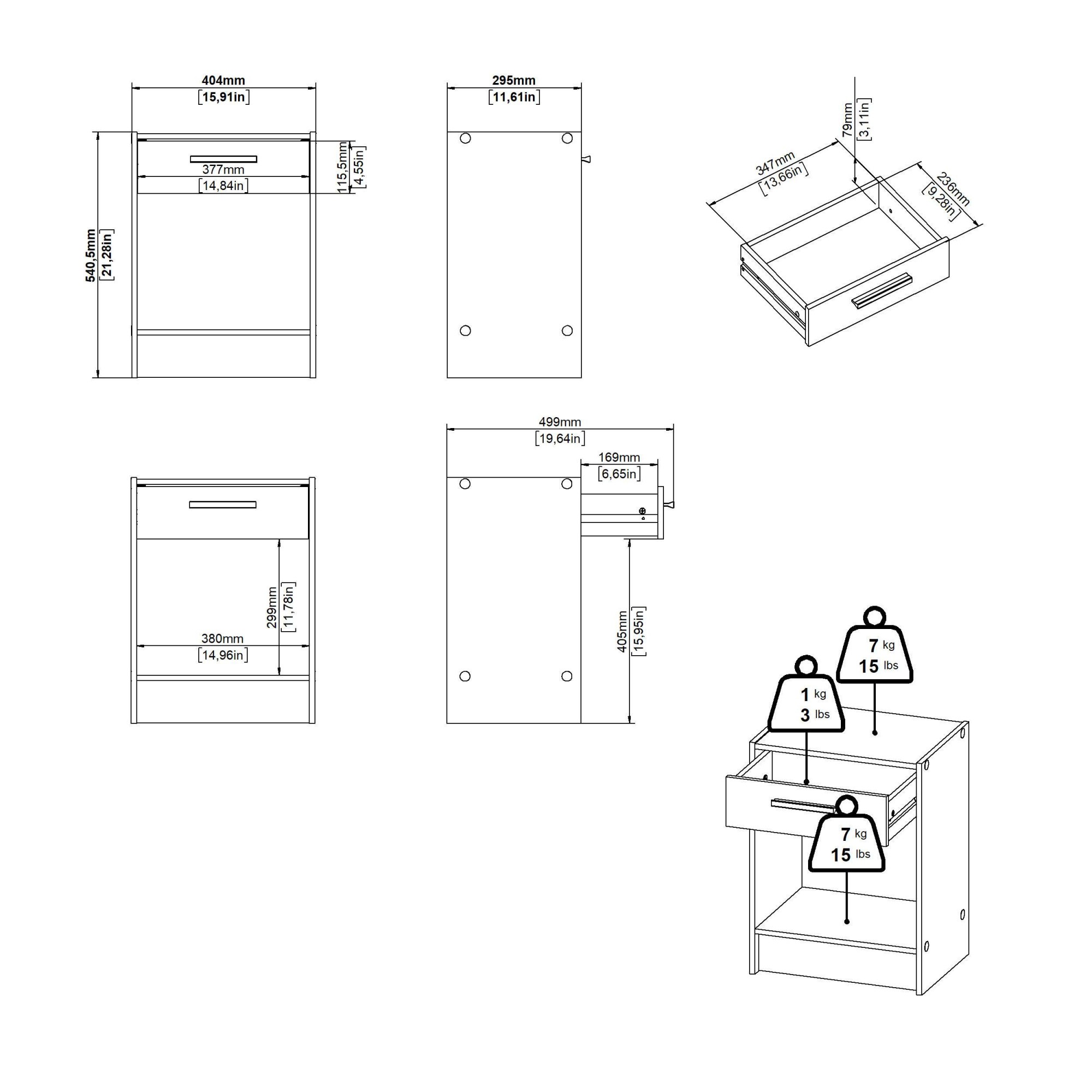 INOSIGN Schlafzimmer-Set »Escape, für Schlafzimmer, Jugendzimmer, aufbewahrung, Nordischer Stil«, (Set, 3 tlg.), (Set, 3-tlg), bestehend aus Kleiderschrank, Kommode & Nachttisch