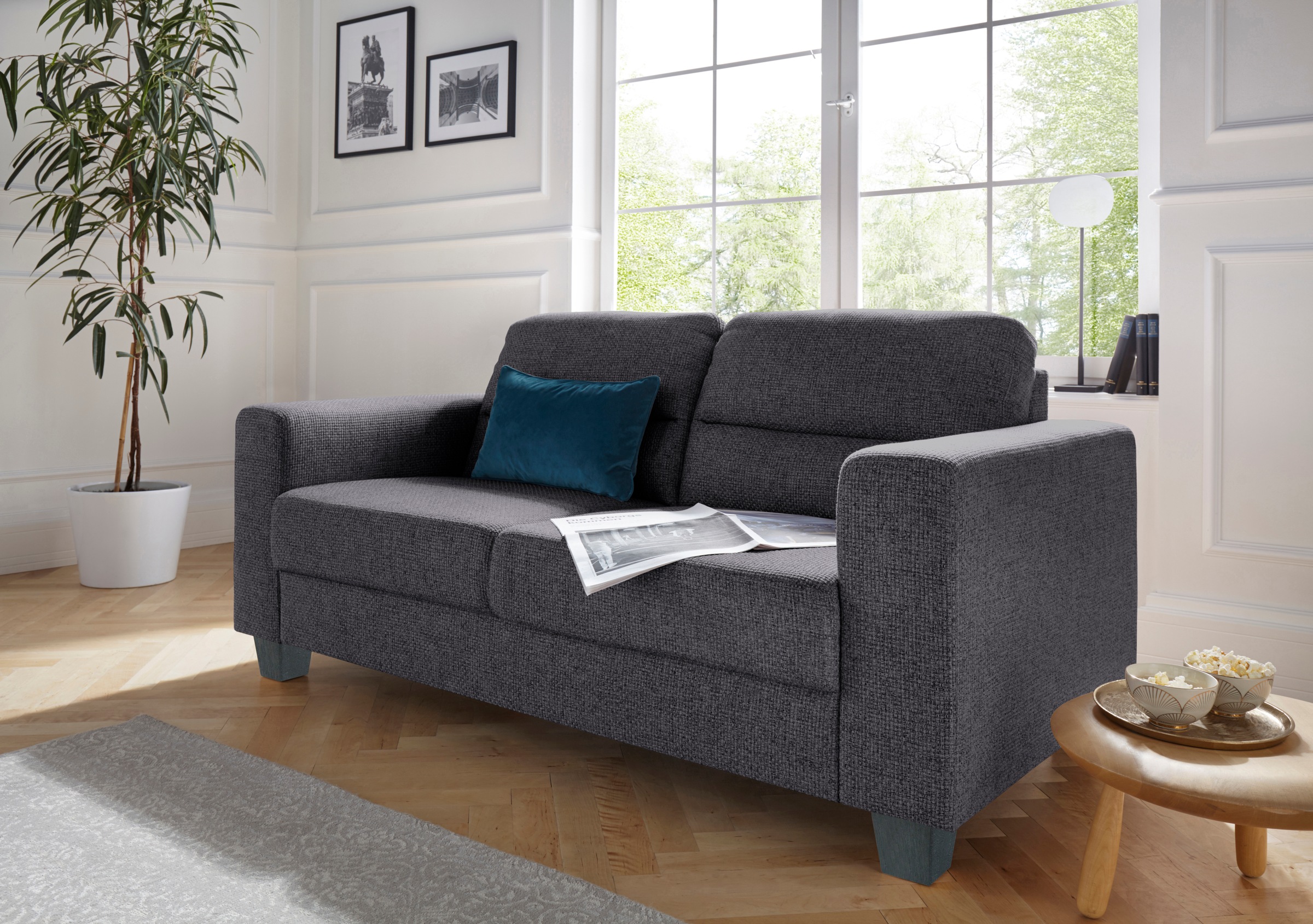 TRENDMANUFAKTUR 2,5-Sitzer »Chamber mit hohem Sitzkomfort«, in zeitloser Optik, Kopfstützen optional bestellbar