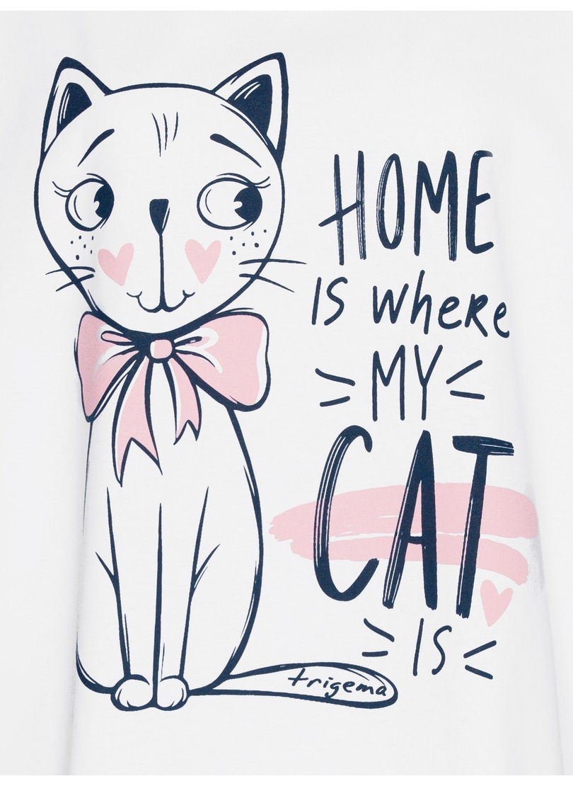 Trigema Pyjama »TRIGEMA Bigshirt mit süßem Katzen-Printmotiv«, (1 tlg.)