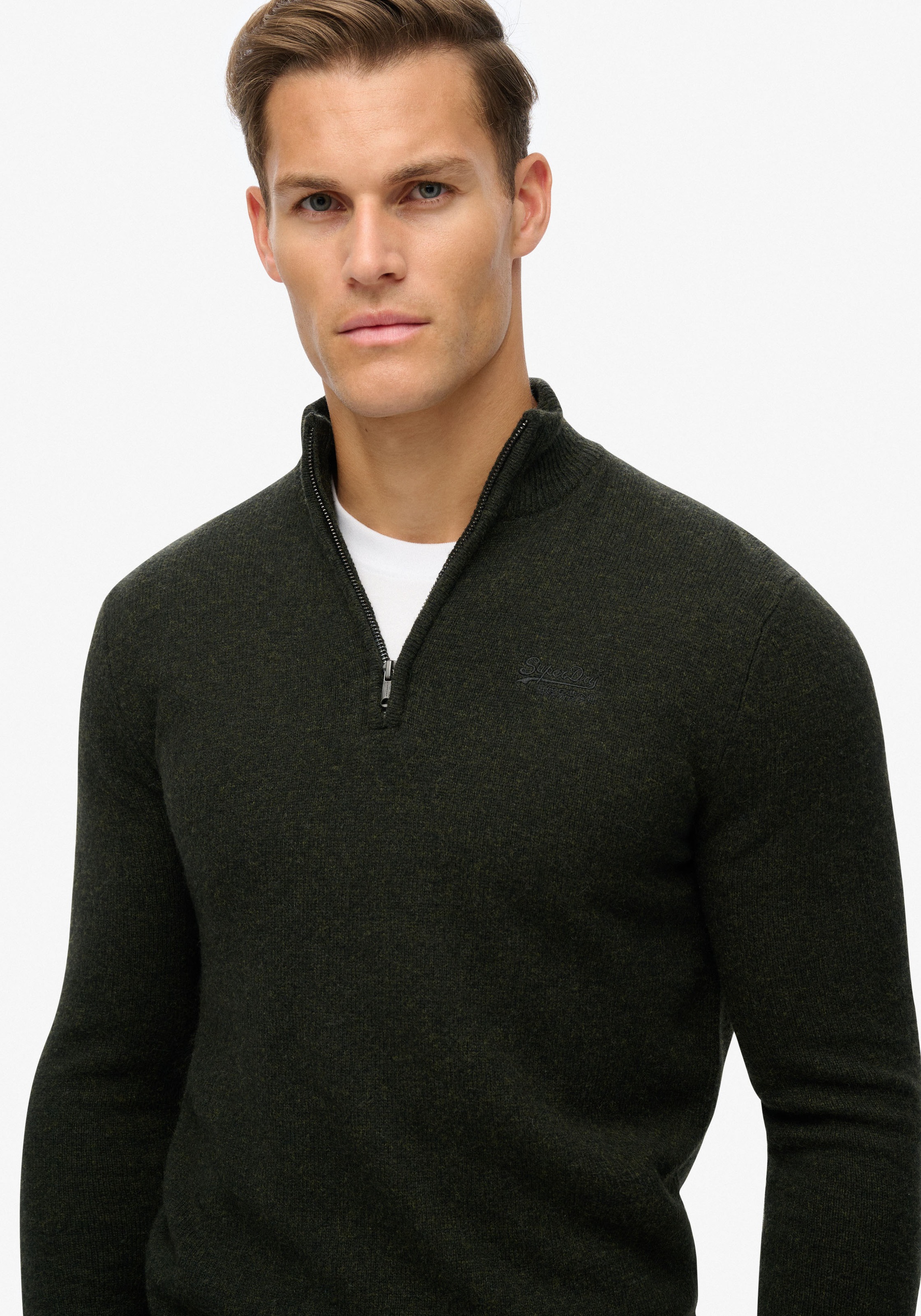 Superdry Strickpullover ESSENTIAL EMB KNIT HALF ZIP günstig online kaufen