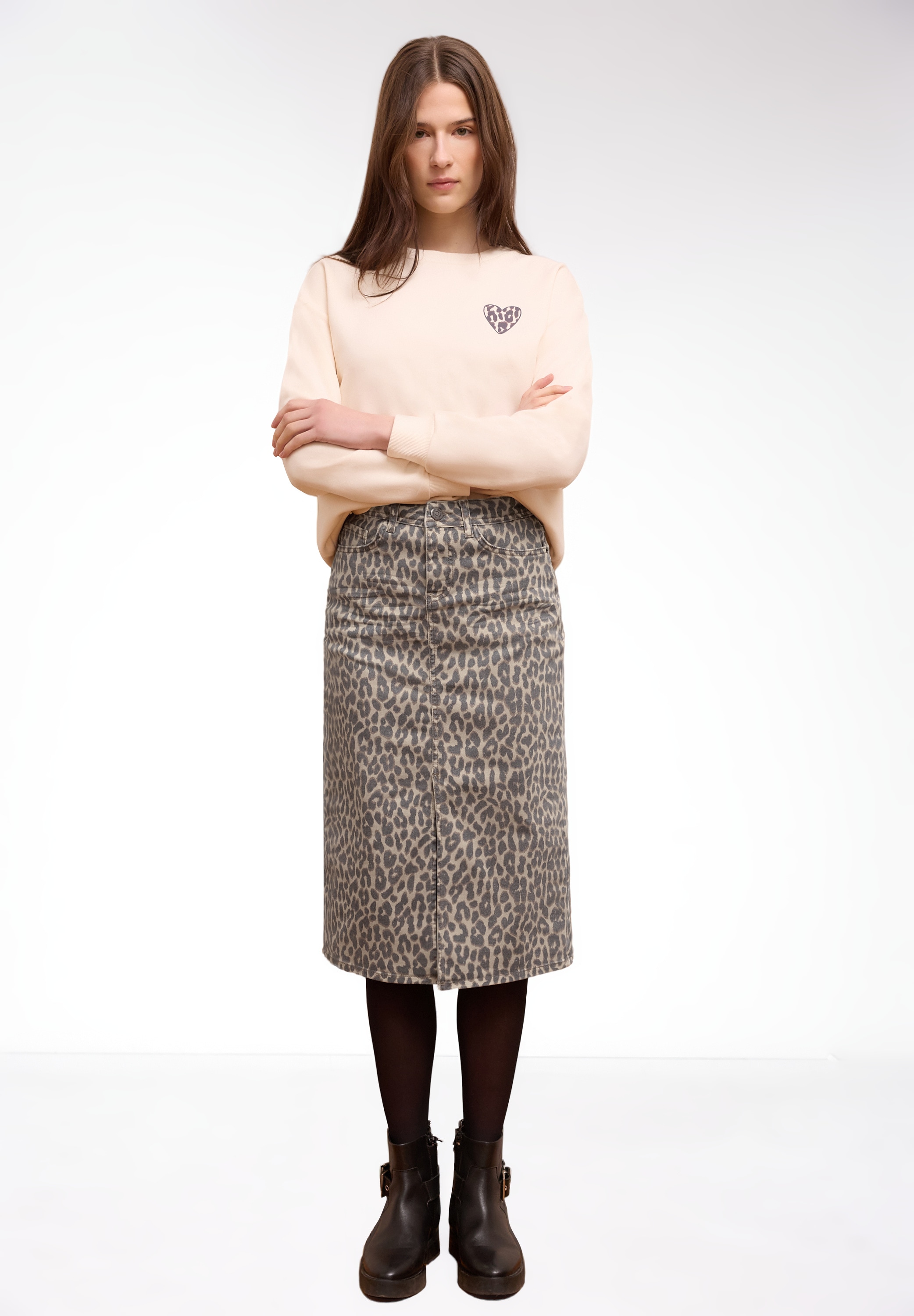 STREET ONE STUDIO Maxirock mit Leo-Muster