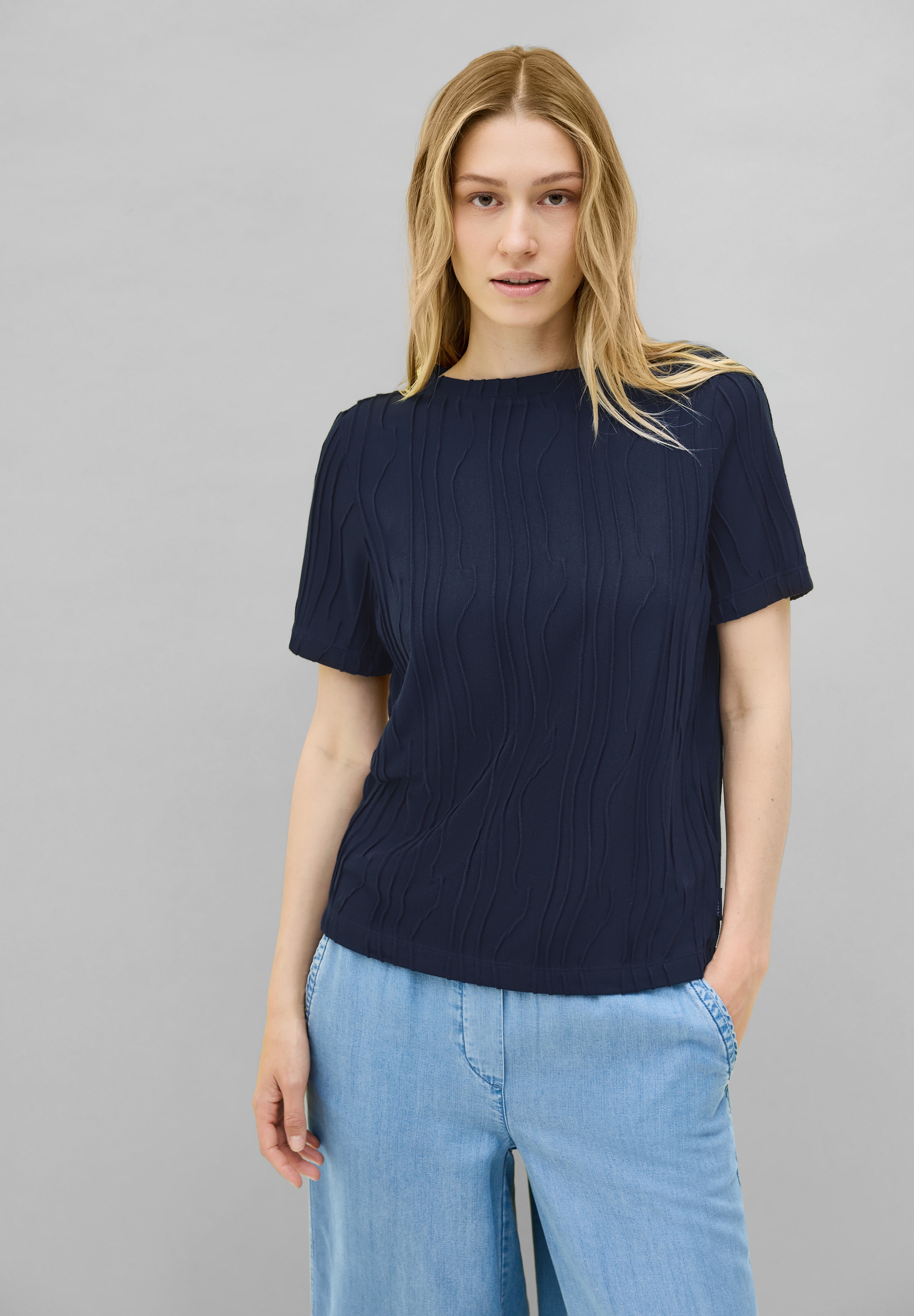 Cecil T-Shirt, aus softem Materialmix günstig online kaufen