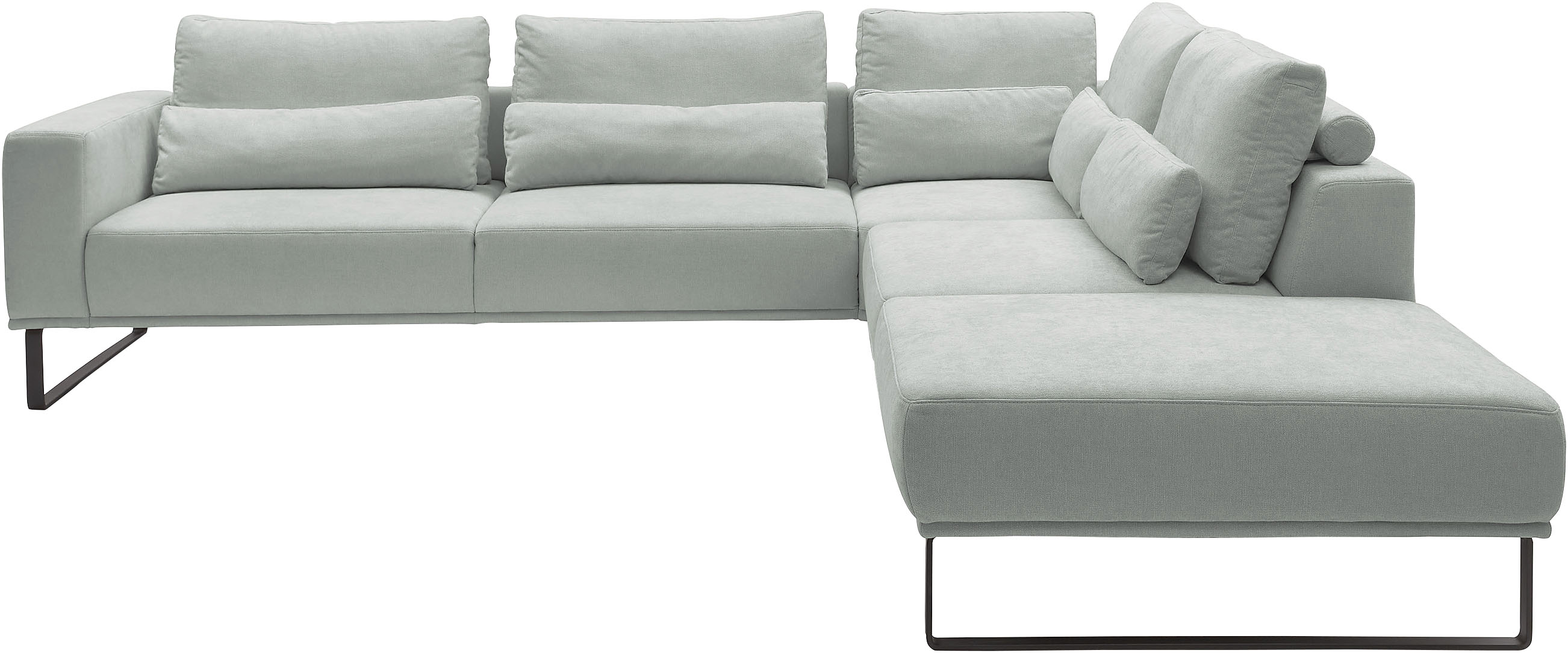 Musterring "JustB PM100 Federkern & Kaltschaum, bequem, Breite 308cm, L-Form" mit Sitztiefenverstellung und Kissen, mit Metallkufe, Maße 290x308 cm