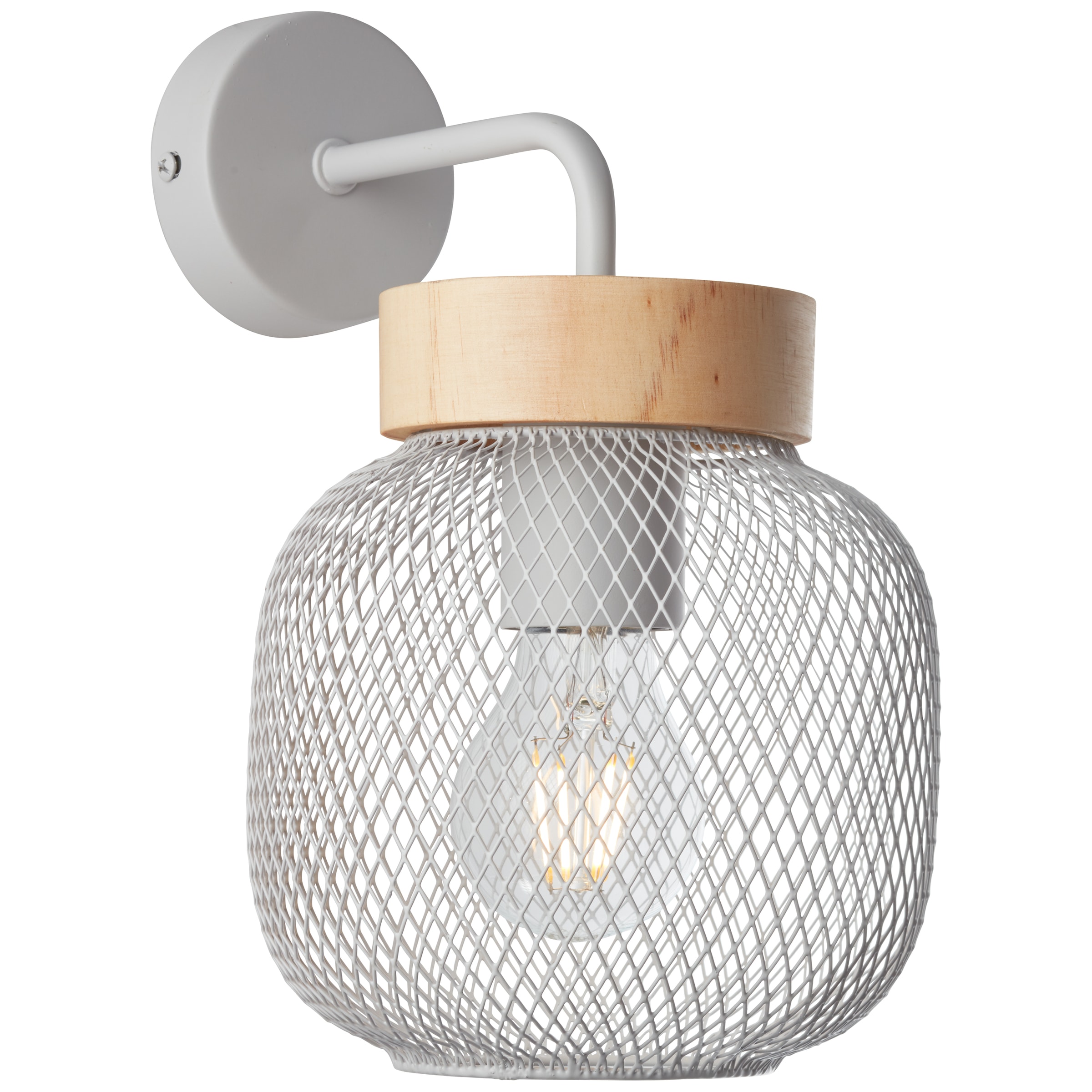 BRILLIANT Wandleuchte "Giada", grau (grau hell, holz), 1, H: 26,5cm, 1 Stk., Leuchten, Wandlampe, Höhe 26,5 cm, 1x E27, Metall/Holz, Wandleuchte