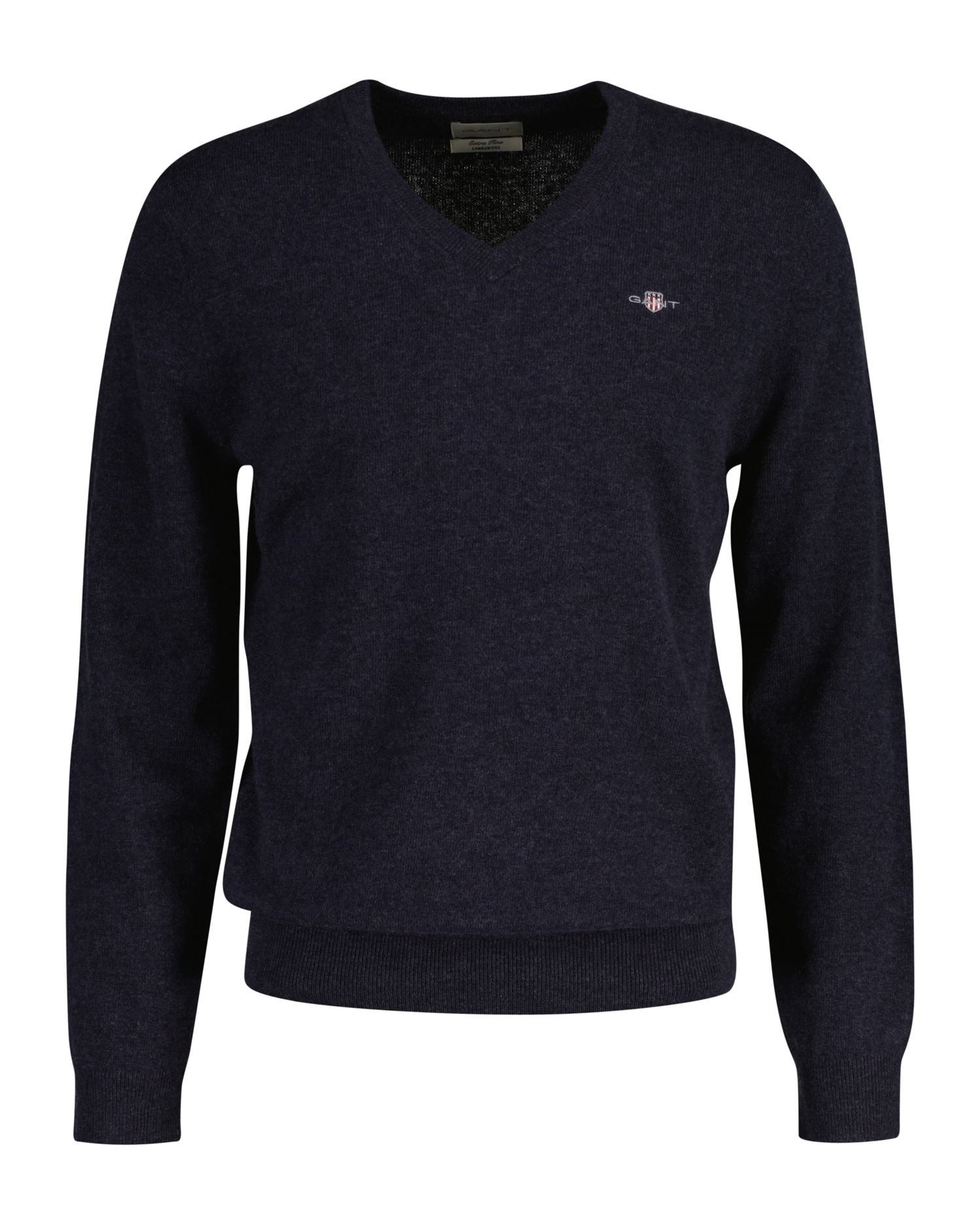 Gant V-Ausschnitt-Pullover »EXTRAFINE LAMBSWOOL V-NECK«, mit Logostickerei