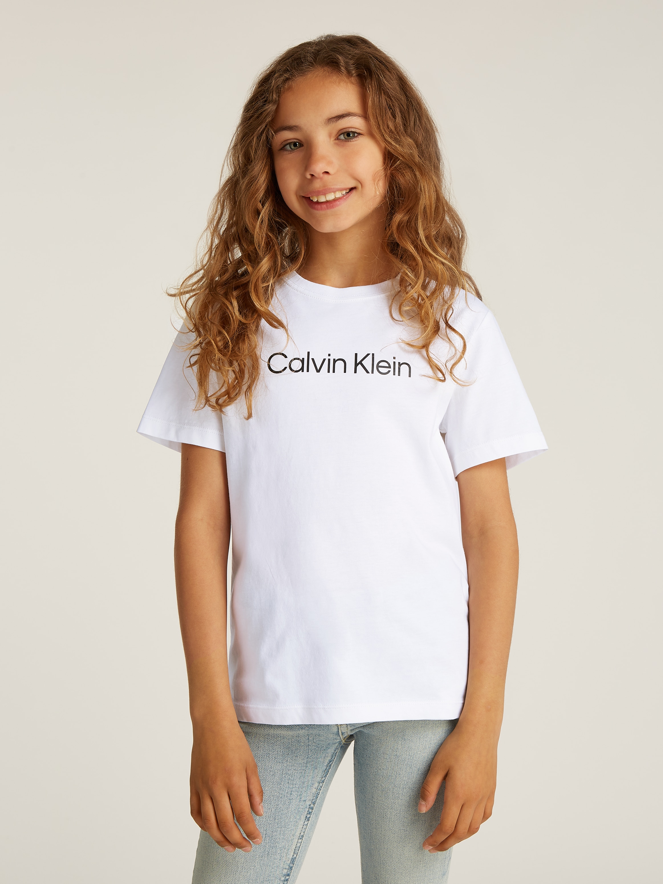 Calvin Klein Jeans Rundhalsshirt »INST. LOGO SS T-SHIRT«, für Kinder bis 16 Jahre und mit Logoschriftzug